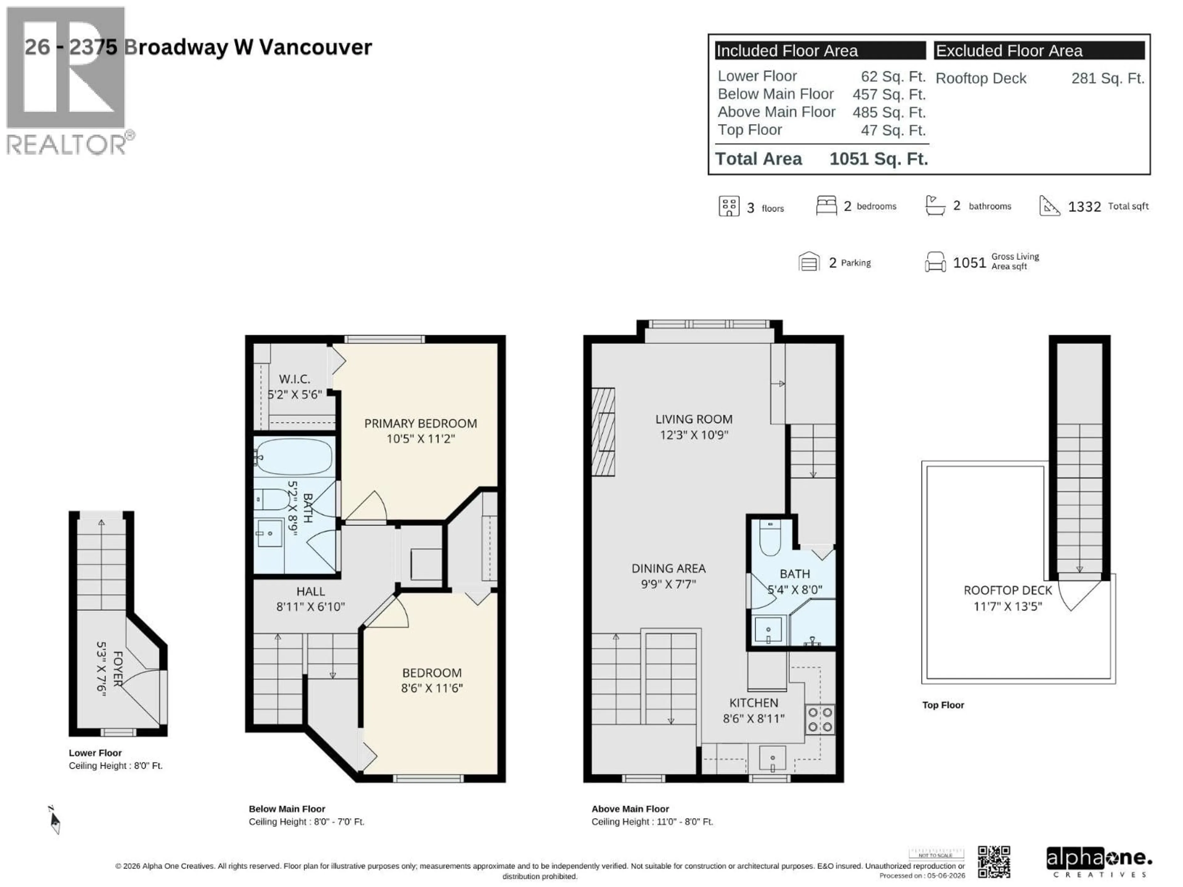 Floor plan for 26 - 2375 BROADWAY, Vancouver British Columbia V6K2E6