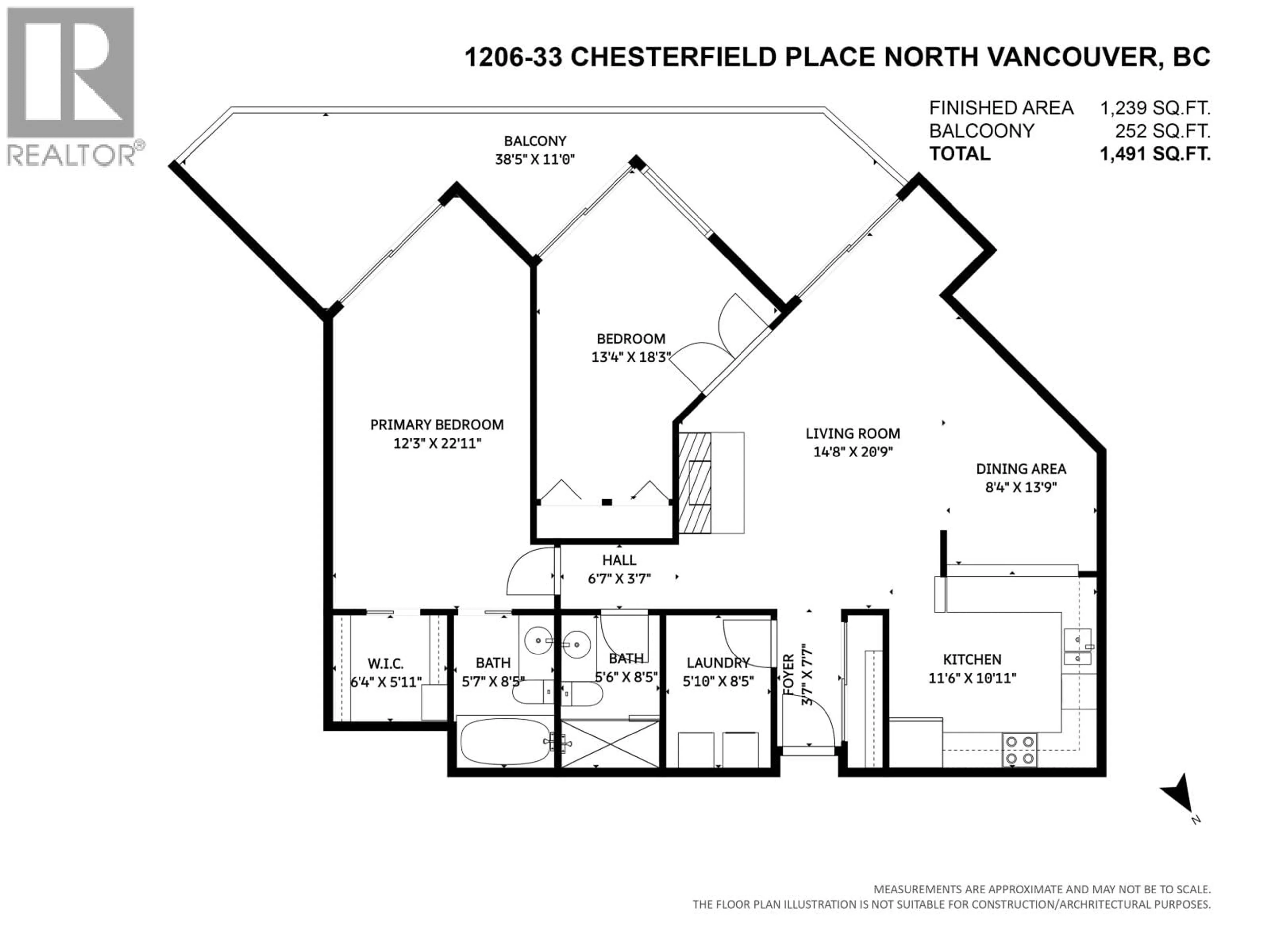 Floor plan for 1206 - 33 CHESTERFIELD PLACE, North Vancouver British Columbia V7M3K4