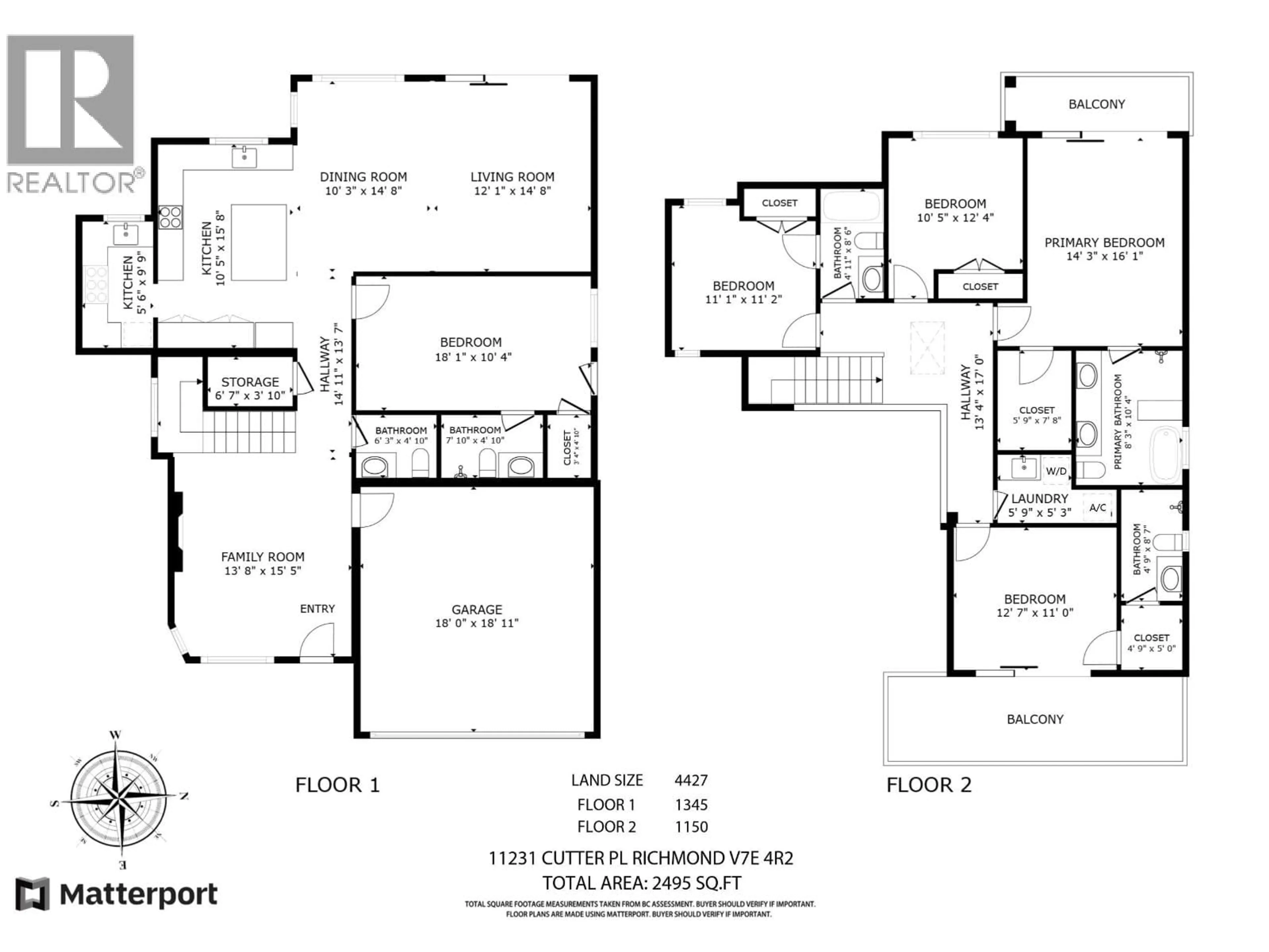 Floor plan for 11231 CUTTER PLACE, Richmond British Columbia V7E4R2