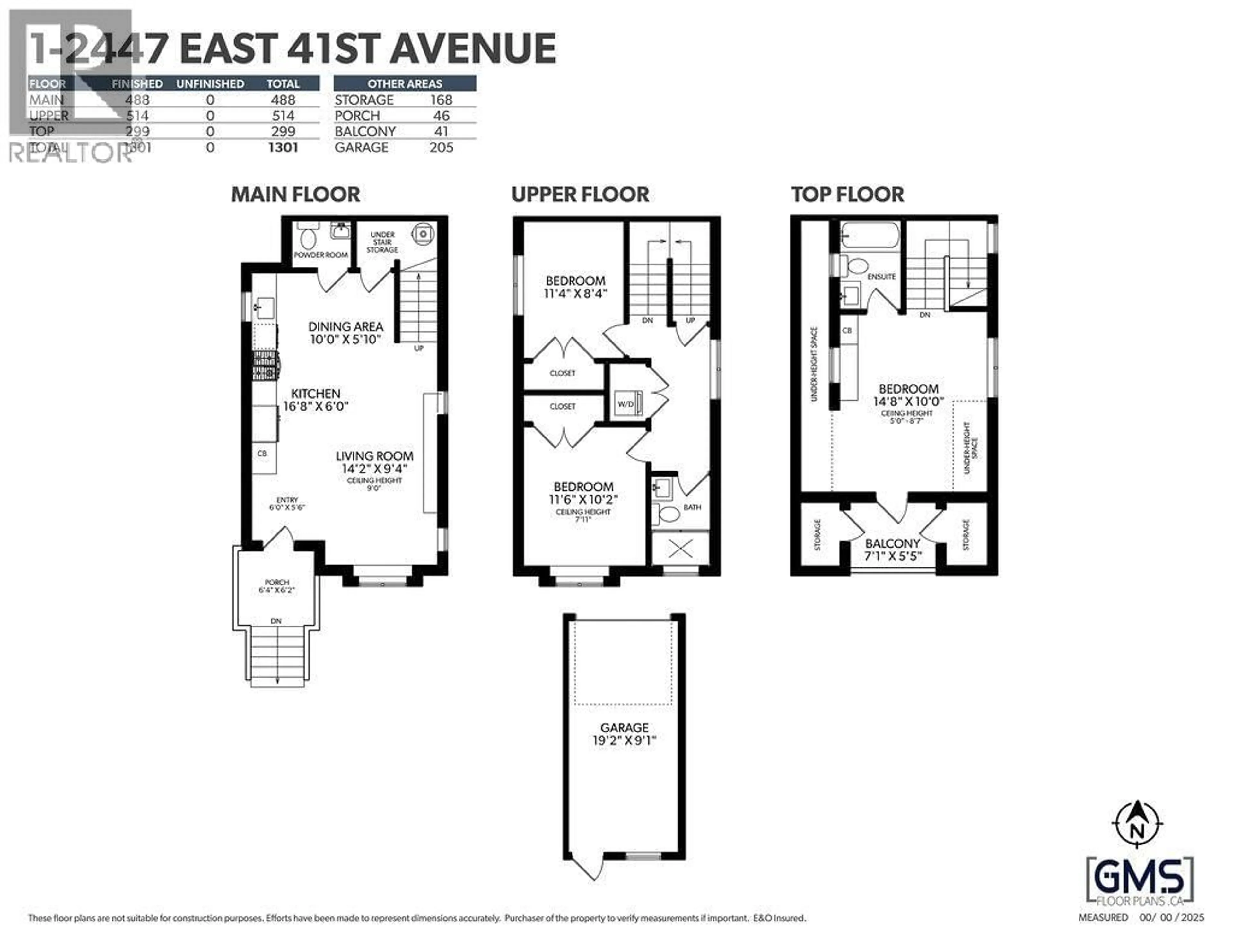 Floor plan for 1 - 2447 41 AVENUE, Vancouver British Columbia V5R2W2