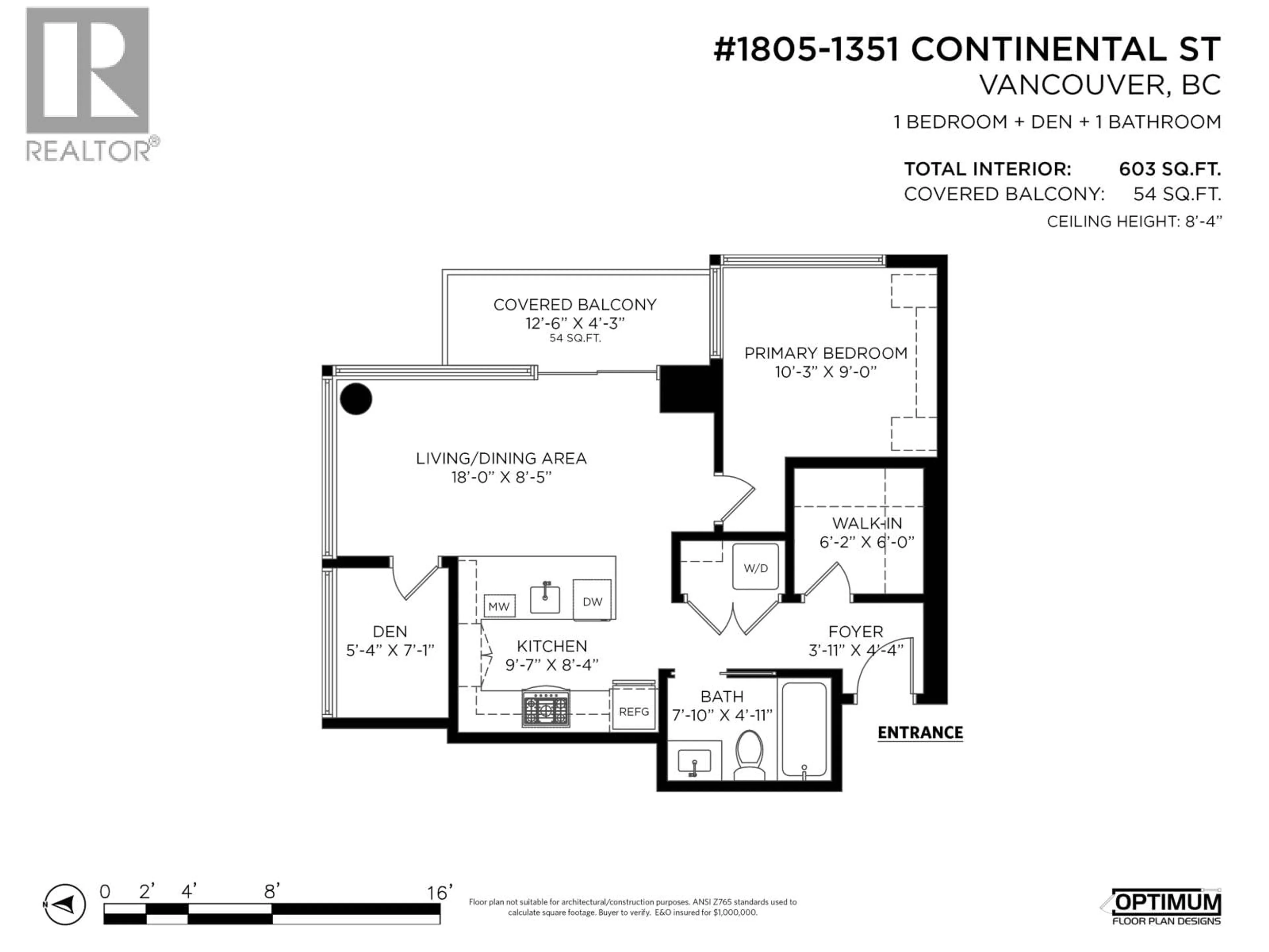 Floor plan for 1805 - 1351 CONTINENTAL STREET, Vancouver British Columbia V6Z0C6