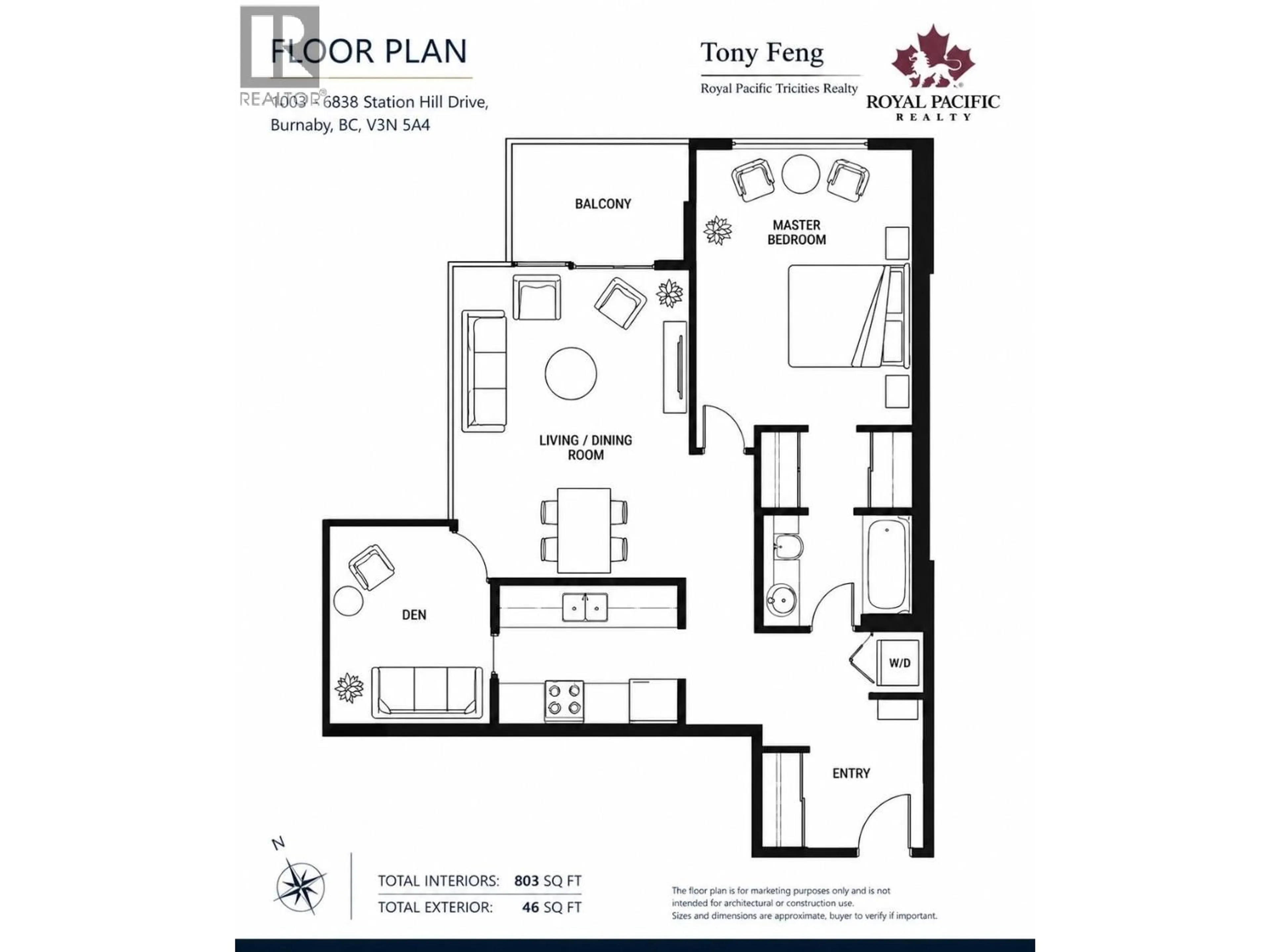 Floor plan for 1003 - 6838 STATION HILL DRIVE, Burnaby British Columbia V3N5A4