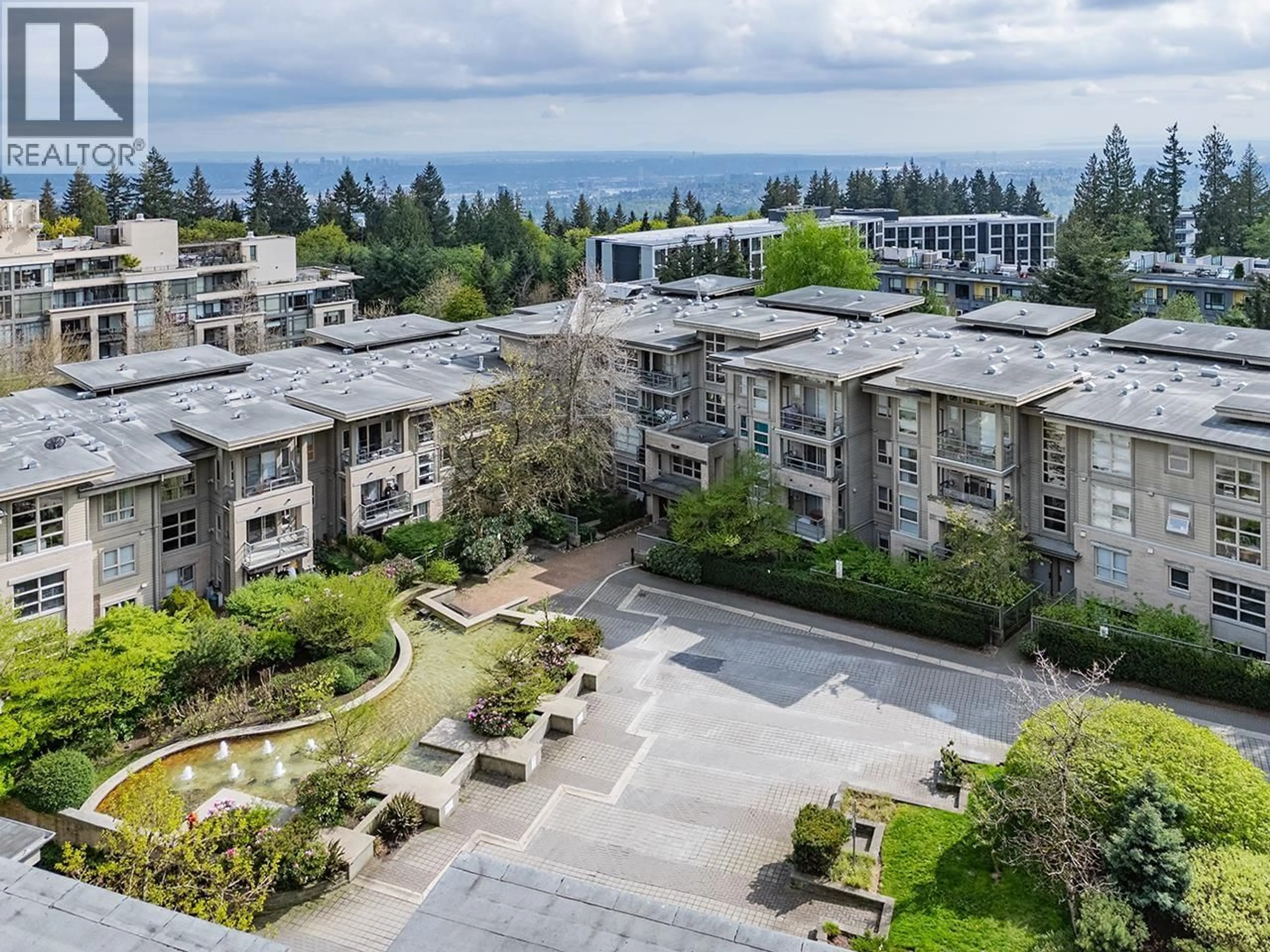A pic from outside/outdoor area/front of a property/back of a property/a pic from drone, water/lake/river/ocean view for 403 - 9339 UNIVERSITY CRESCENT, Burnaby British Columbia V5A4Y1