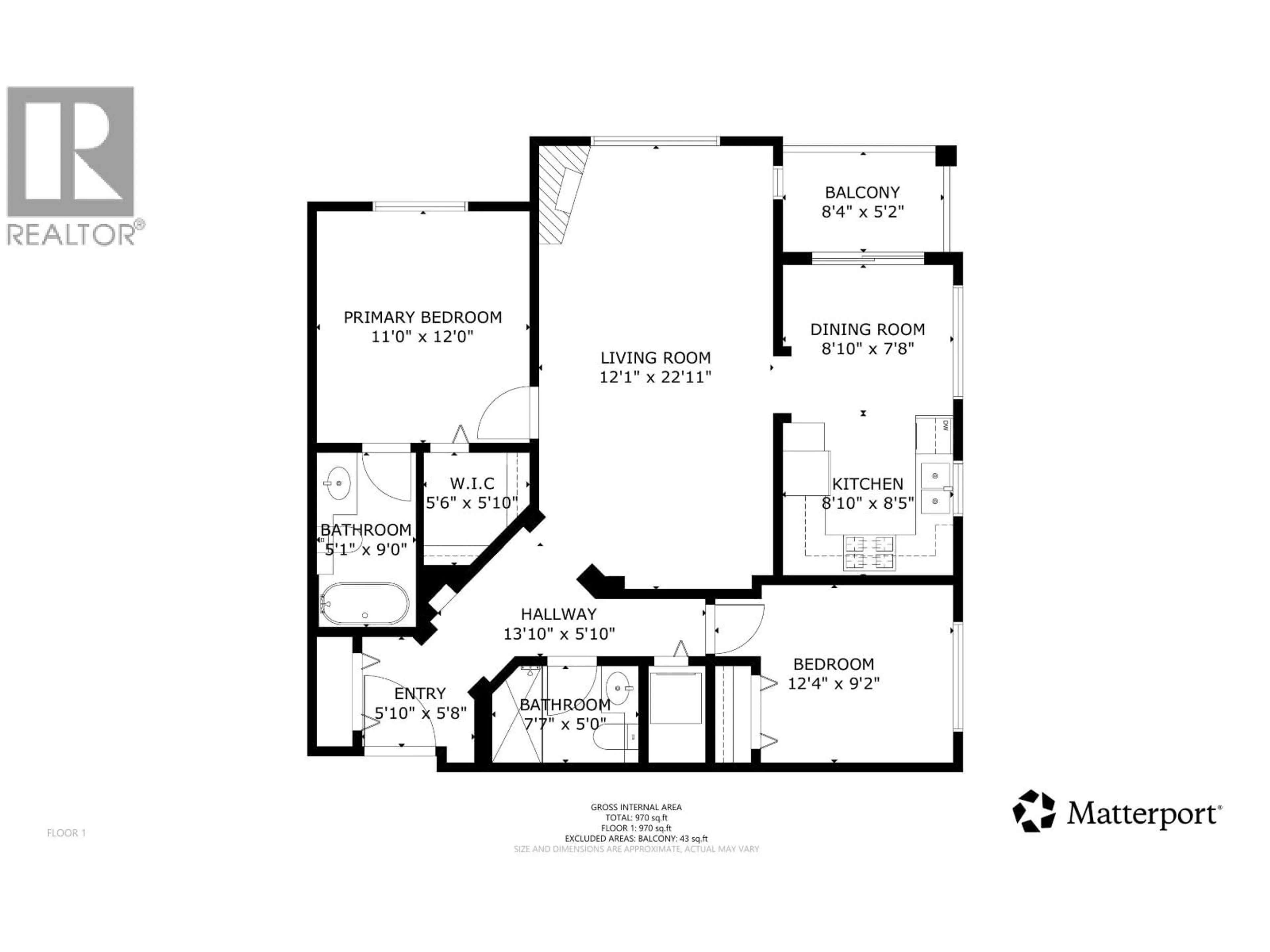 Floor plan for 403 - 9339 UNIVERSITY CRESCENT, Burnaby British Columbia V5A4Y1