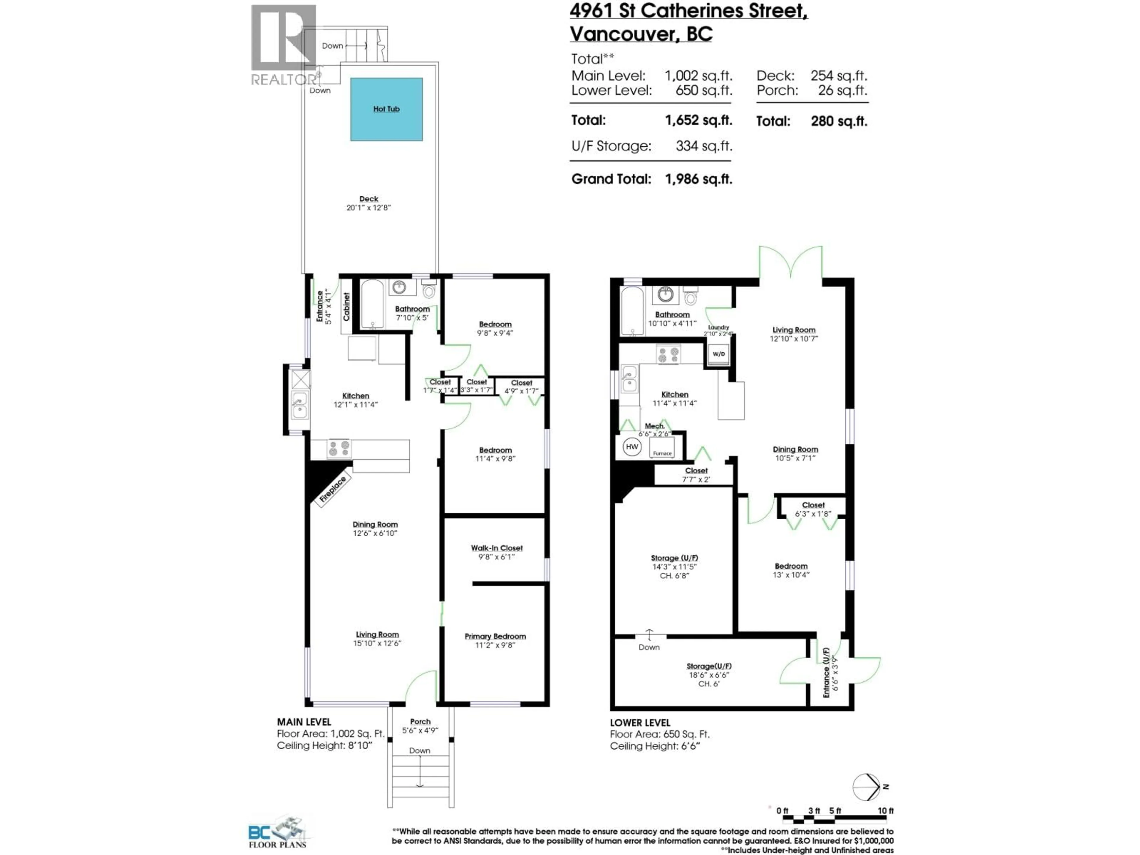 Floor plan for 4961 ST. CATHERINES STREET, Vancouver British Columbia V5W3E9
