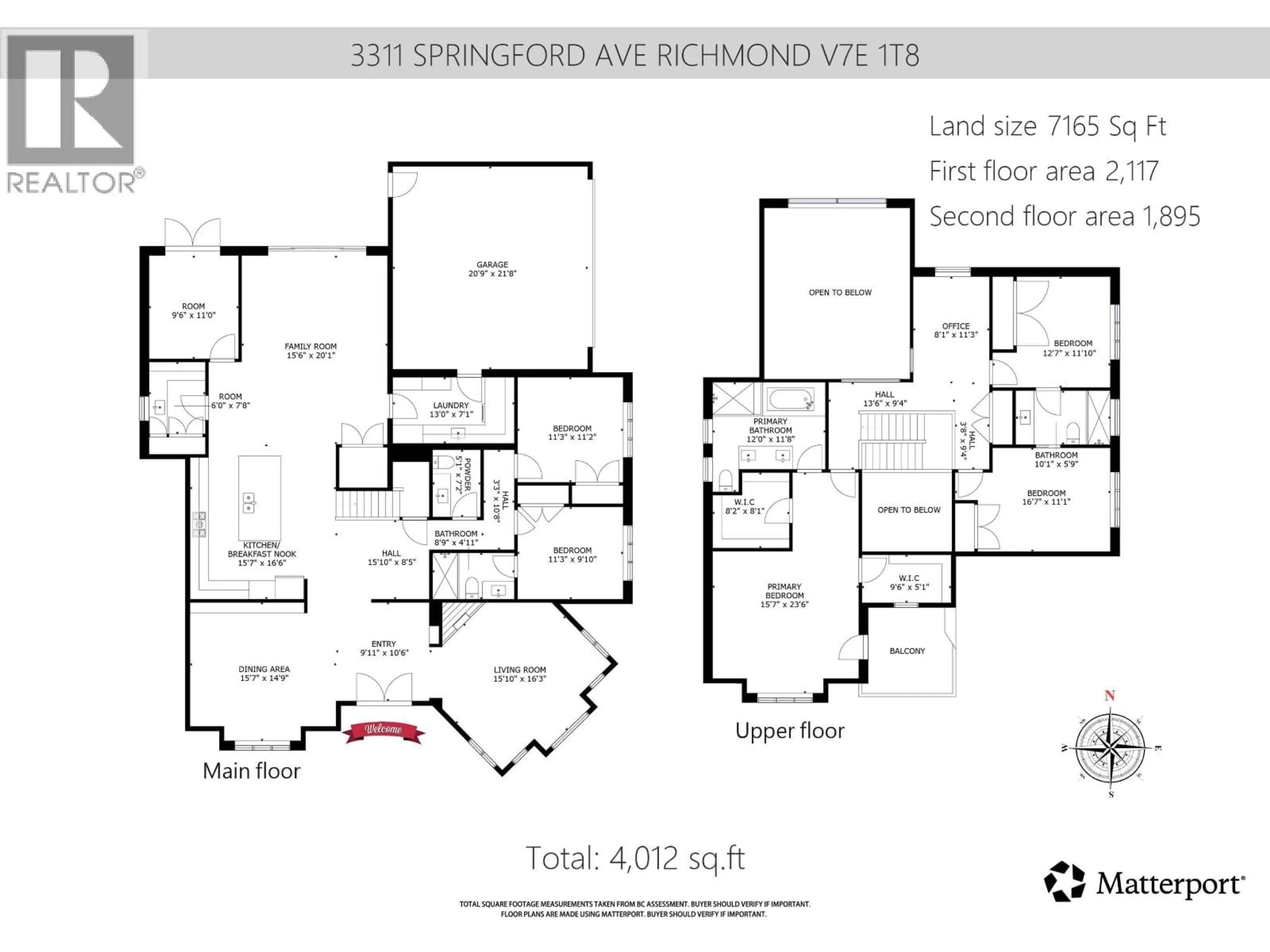 Floor plan for 3311 SPRINGFORD AVENUE, Richmond British Columbia V7E1T8