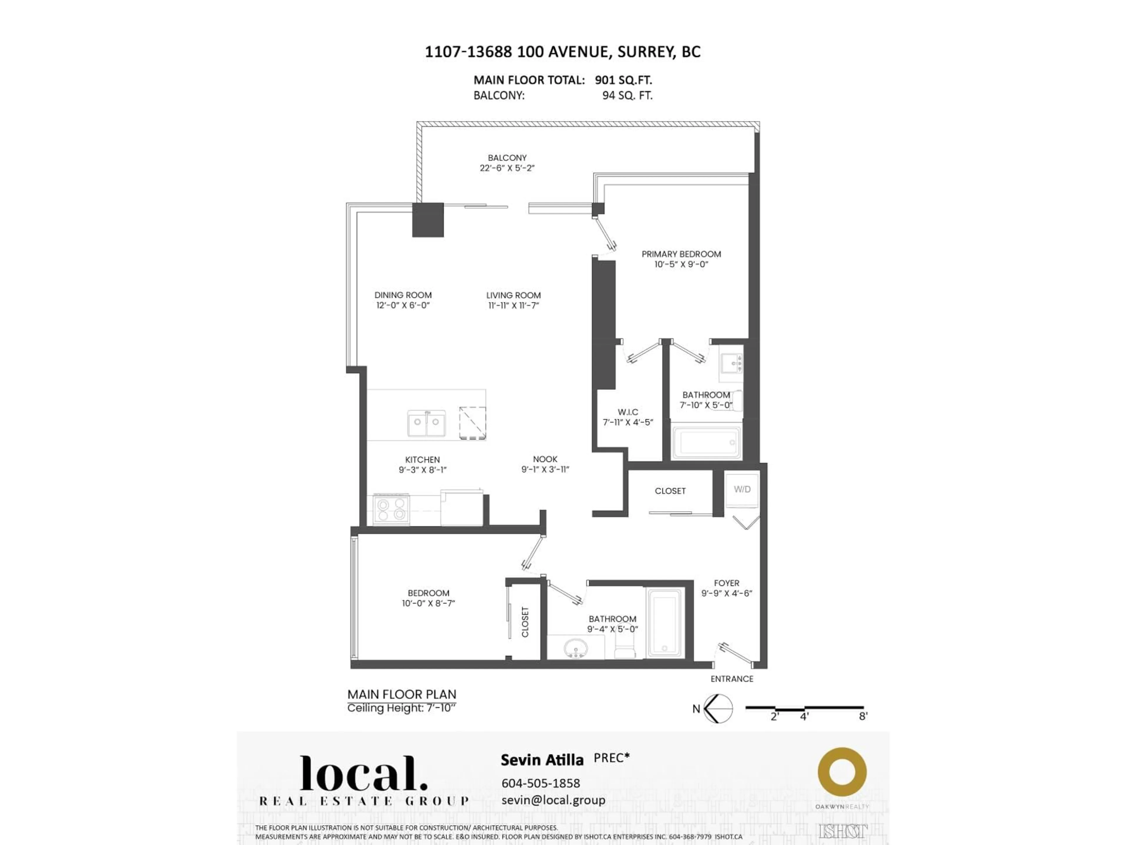 Floor plan for 1107 - 13688 100 AVENUE, Surrey British Columbia V3T0G5