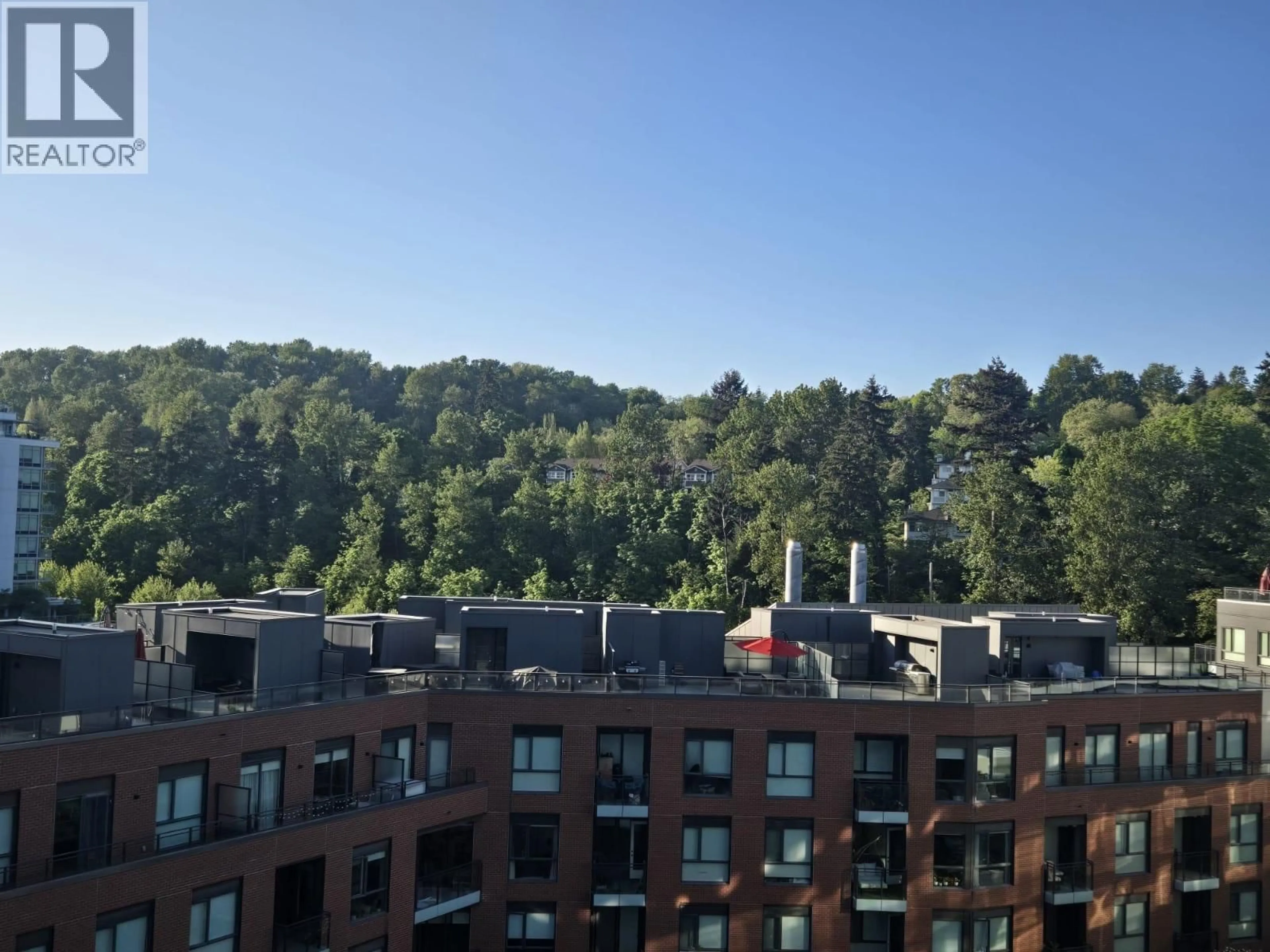 A pic from outside/outdoor area/front of a property/back of a property/a pic from drone, city buildings view from balcony for 808 - 3581 KENT AVENUE, Vancouver British Columbia V5S0H6