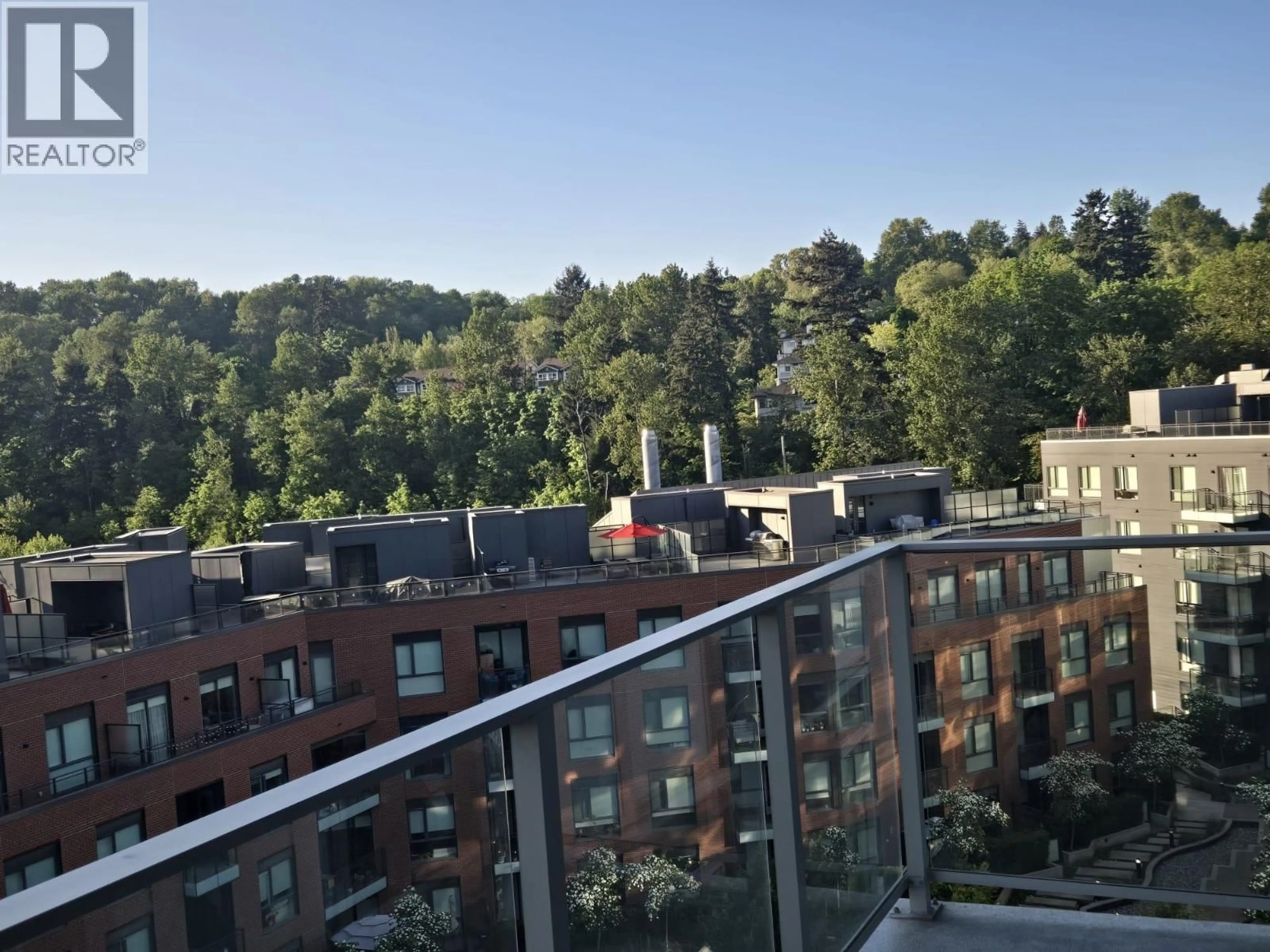 Balcony in the apartment, city buildings view from balcony for 808 - 3581 KENT AVENUE, Vancouver British Columbia V5S0H6