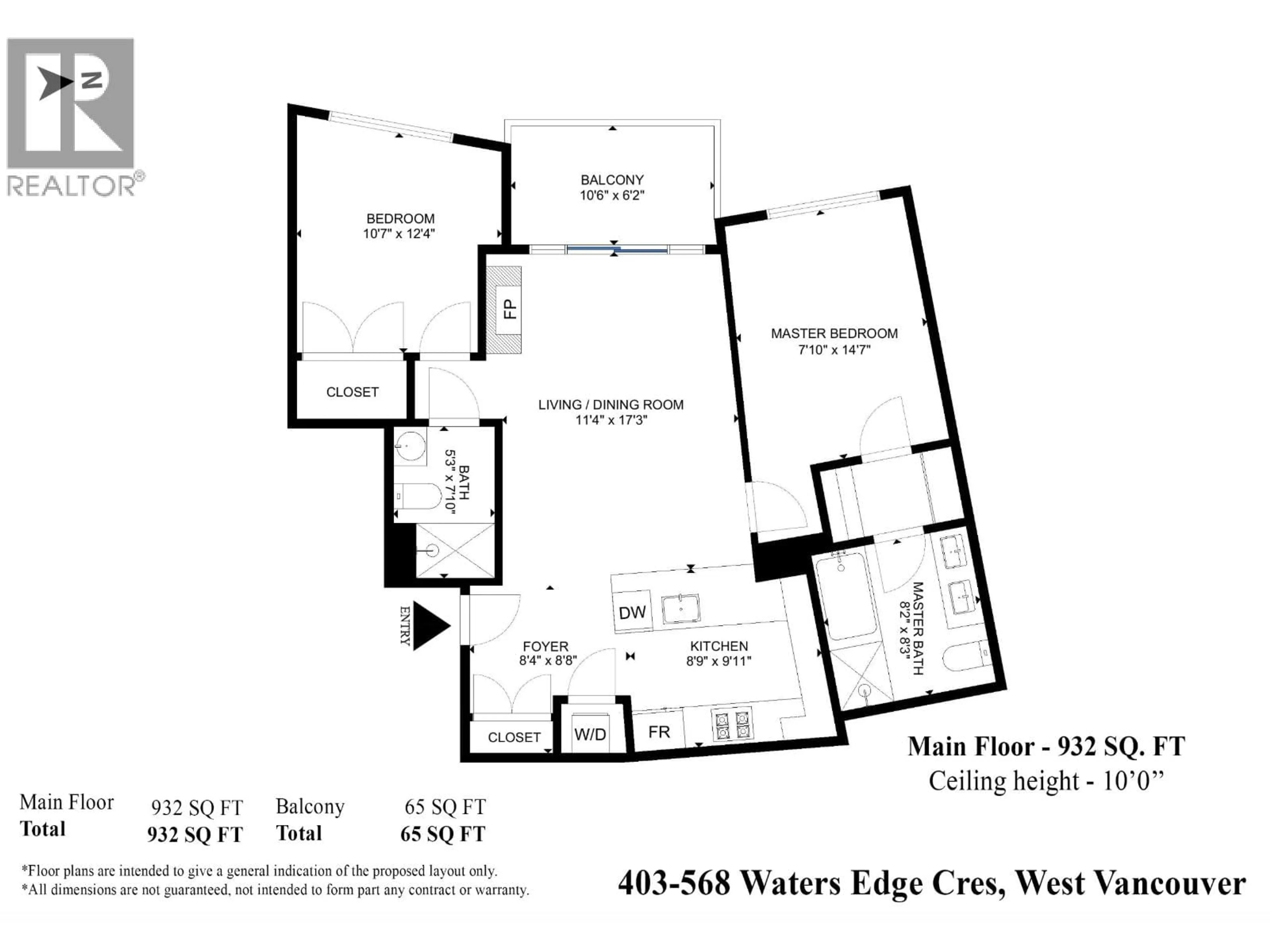 Floor plan for 403 - 568 WATERS EDGE CRESCENT, West Vancouver British Columbia V7T0A2