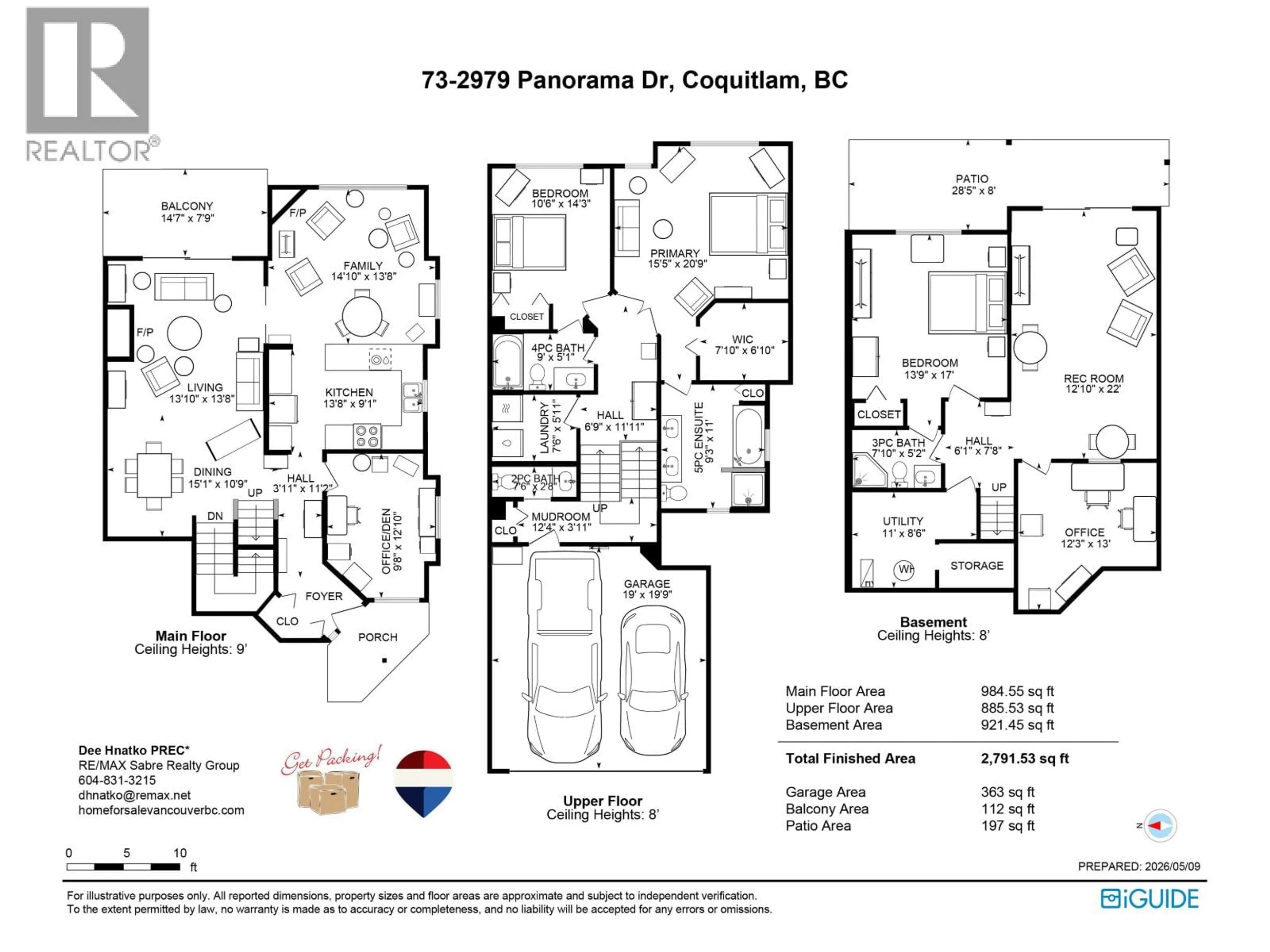 Floor plan for 73 - 2979 PANORAMA DRIVE, Coquitlam British Columbia V3E2W8