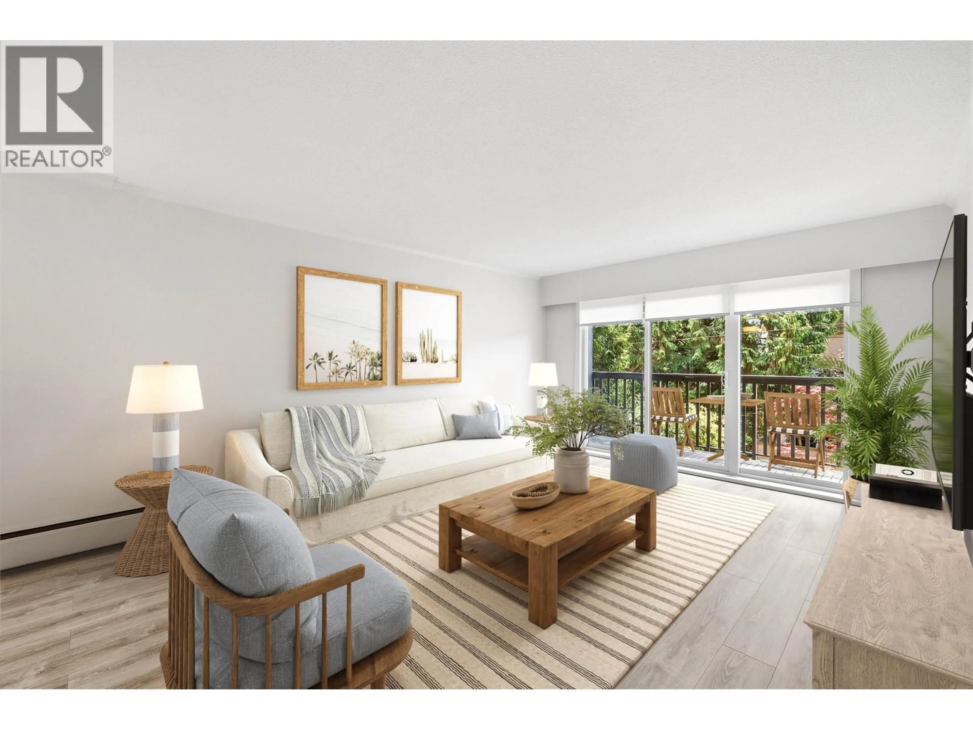 Living room with furniture, wood/laminate floor for 112 - 211 3RD STREET, North Vancouver British Columbia V7M1E9