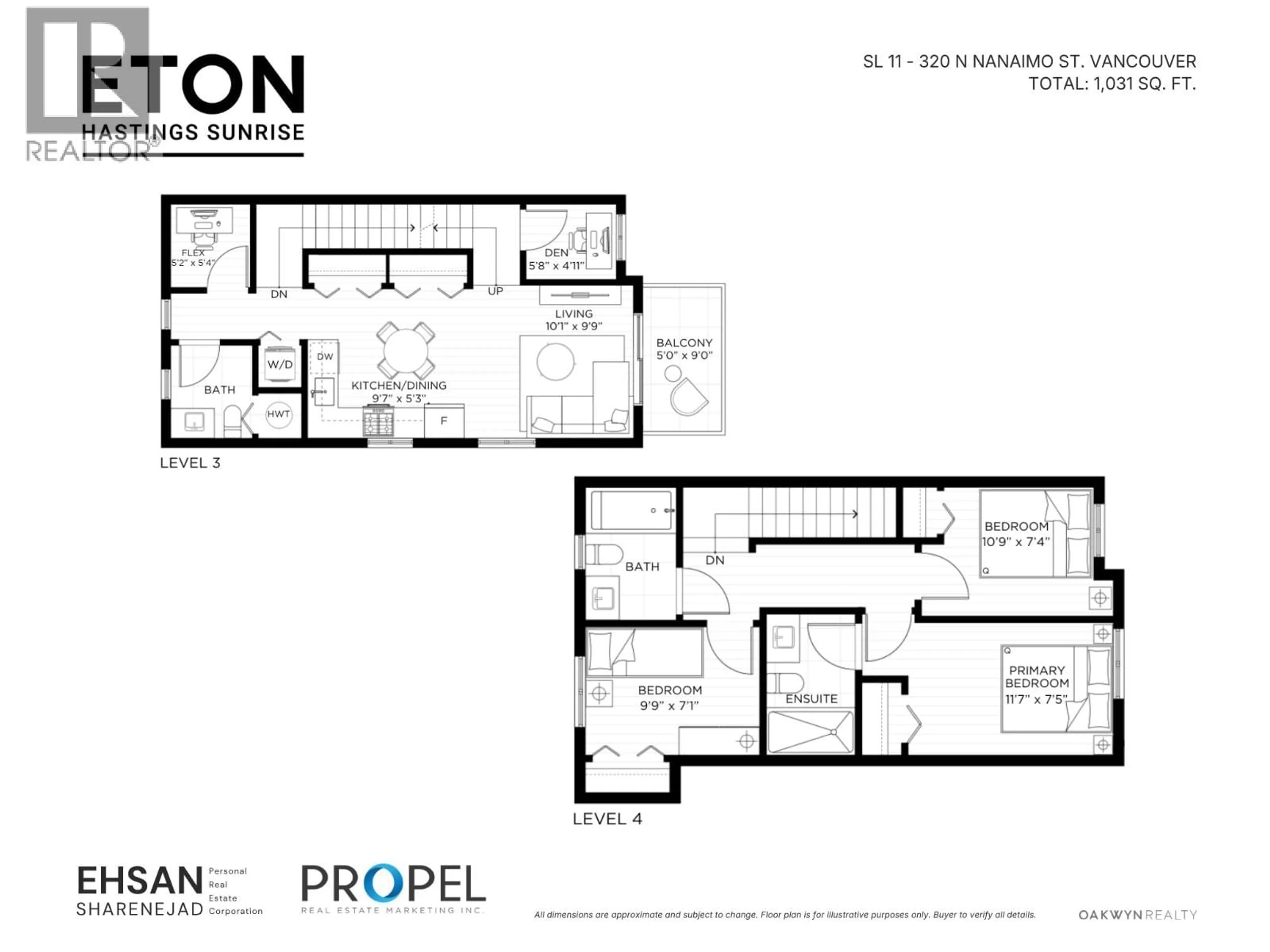 Floor plan for SL 11 - 320 NANAIMO STREET, Vancouver British Columbia V5K1J6