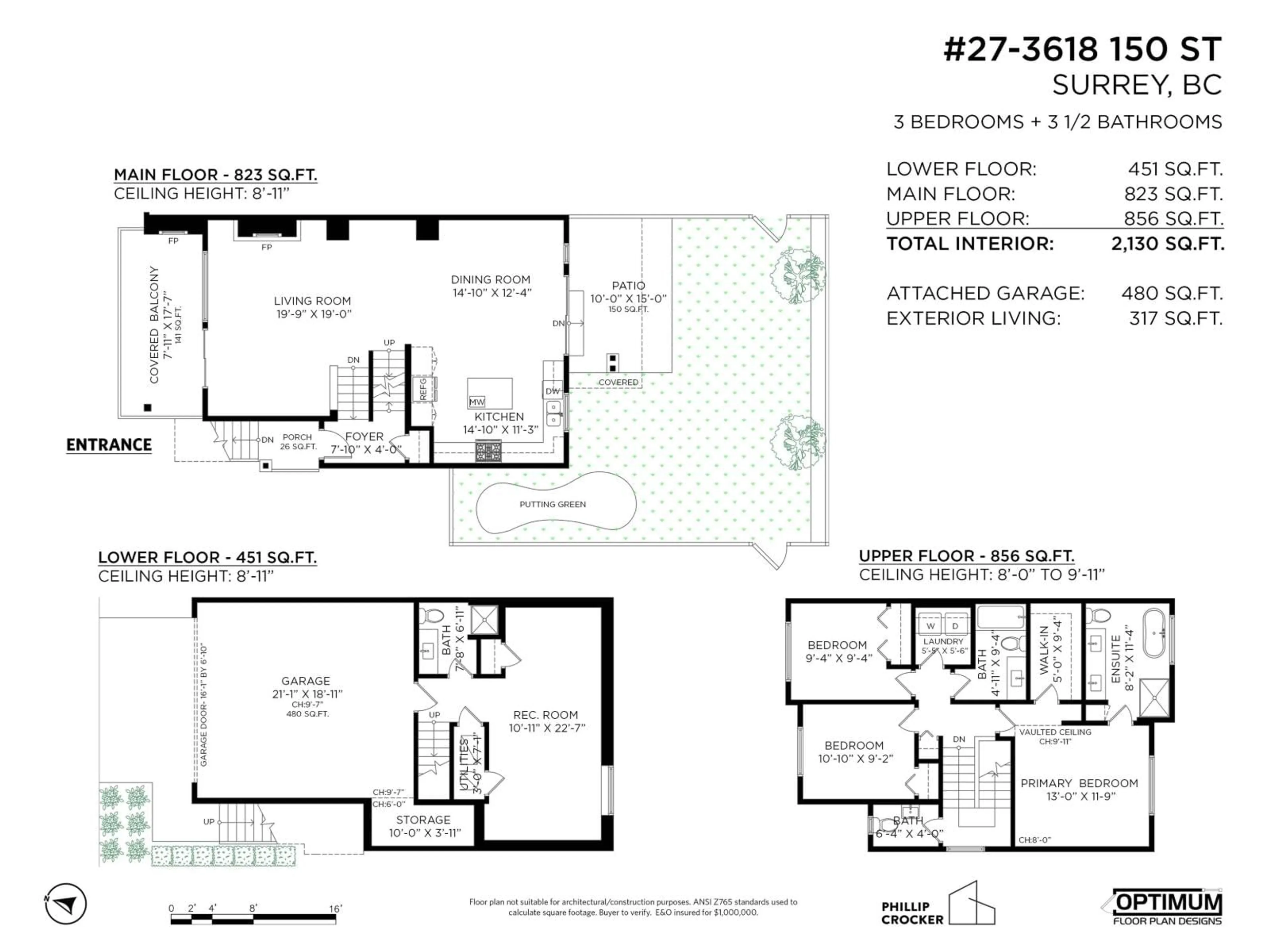 Floor plan for 27 - 3618 150 STREET, Surrey British Columbia V3Z0W3