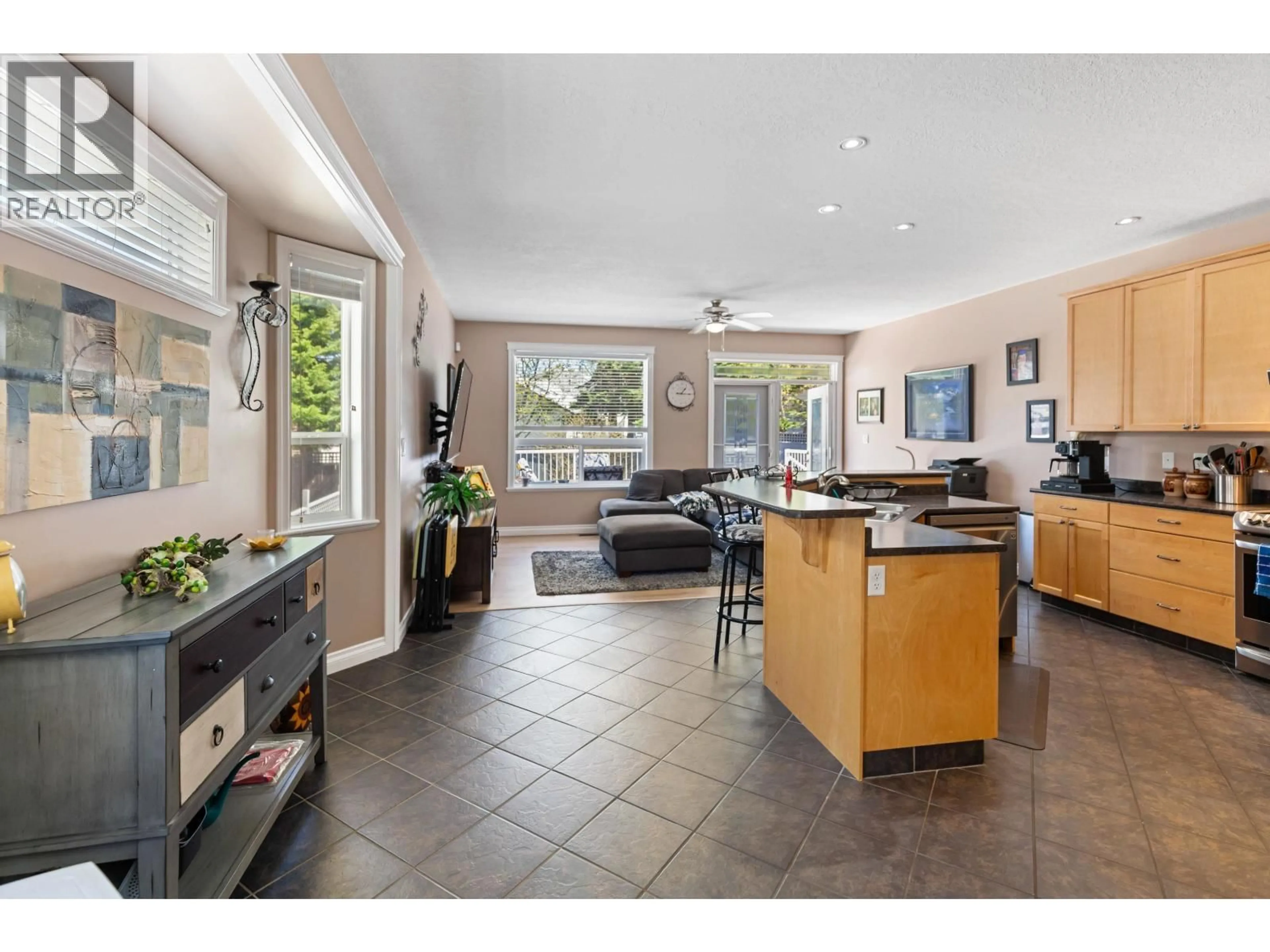 Open concept kitchen, ceramic/tile floor for 6194 GURMIT ROAD, Prince George British Columbia V2K0A2