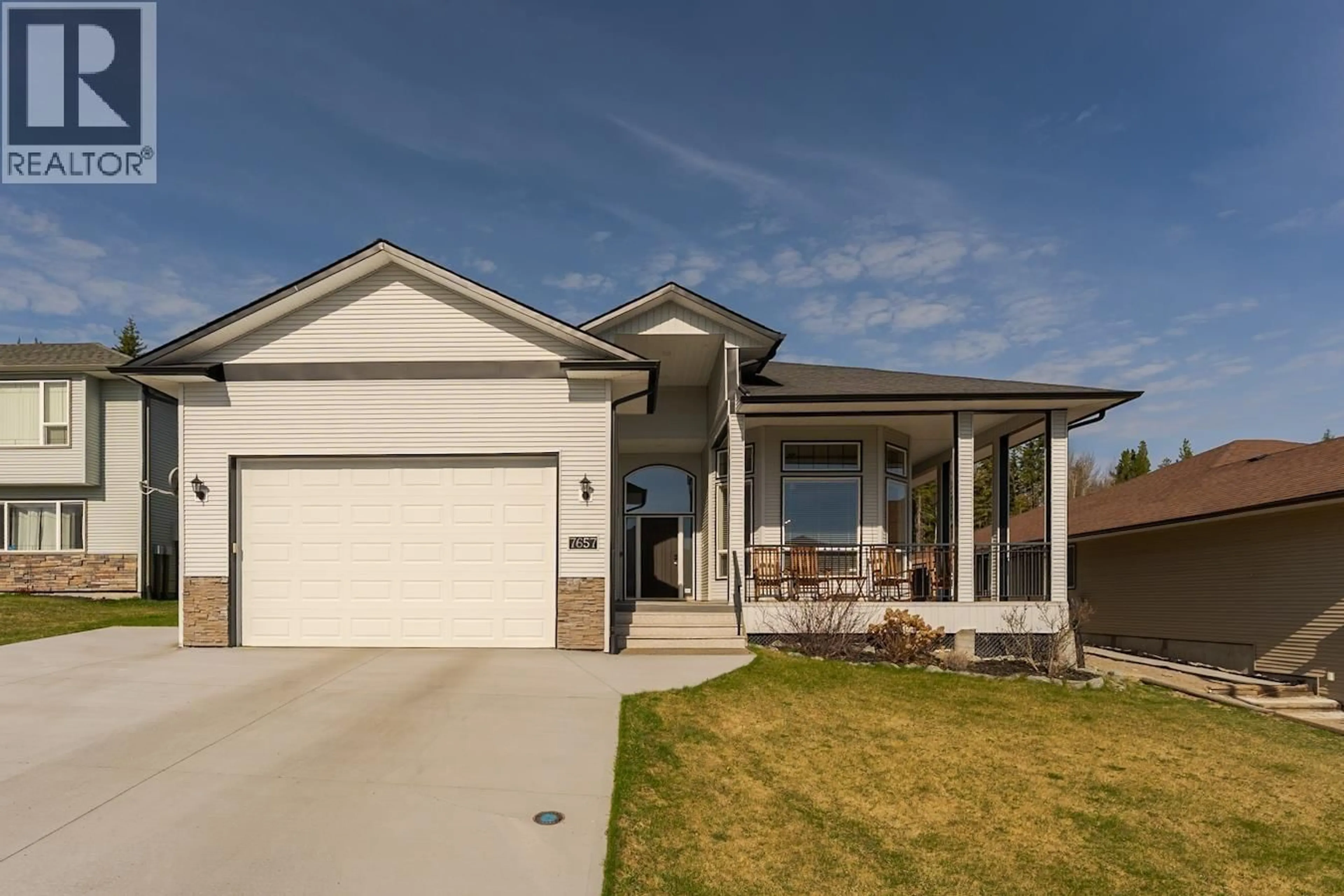 Home with vinyl exterior material, street for 7657 GRAYSHELL ROAD, Prince George British Columbia V2N6R8