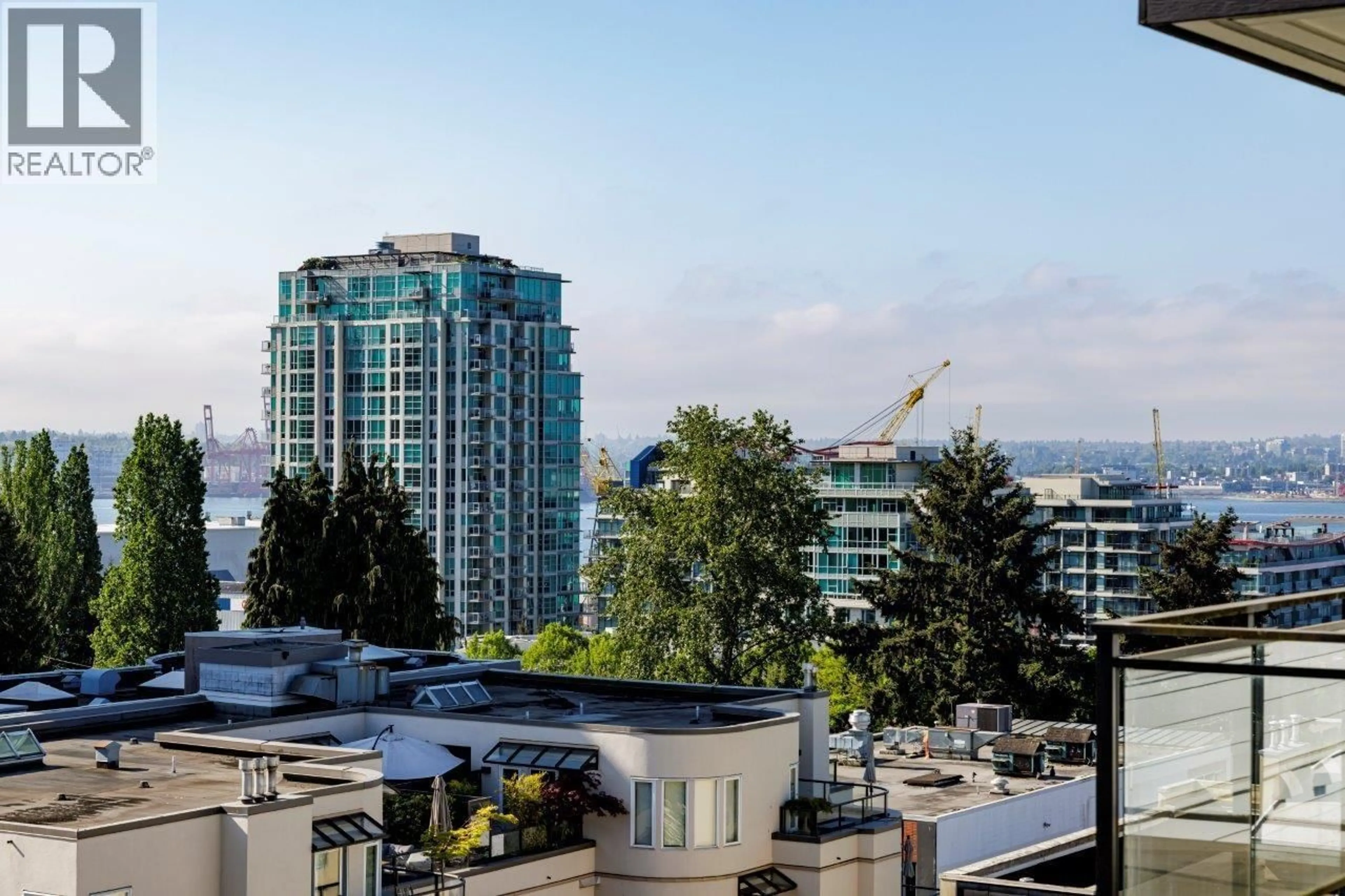A pic from outside/outdoor area/front of a property/back of a property/a pic from drone, city buildings view from balcony for 514 - 111 3RD STREET, North Vancouver British Columbia V7L0C6