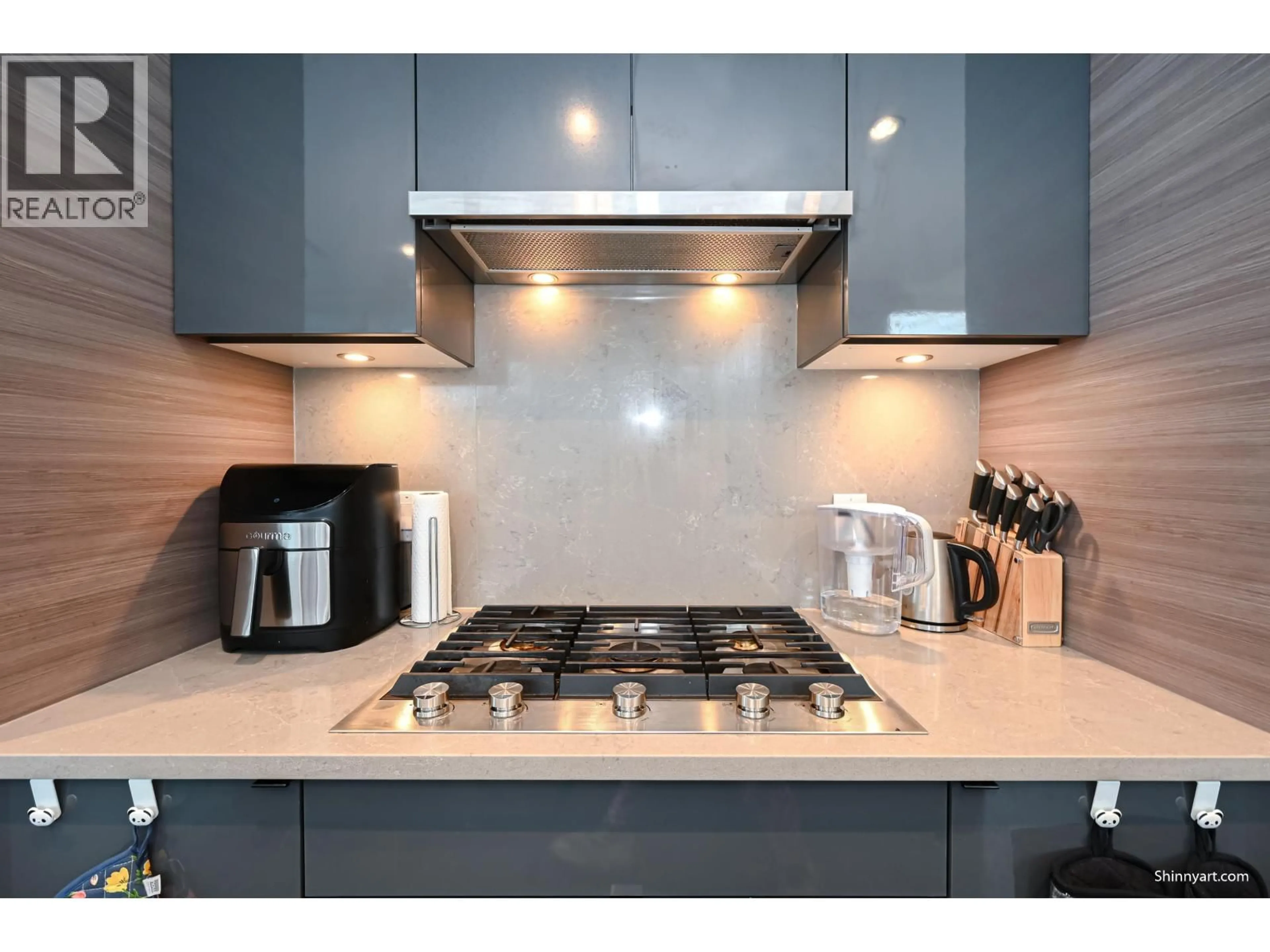 Contemporary kitchen, ceramic/tile floor for 807 - 3438 SAWMILL CRESCENT, Vancouver British Columbia V5S0E3