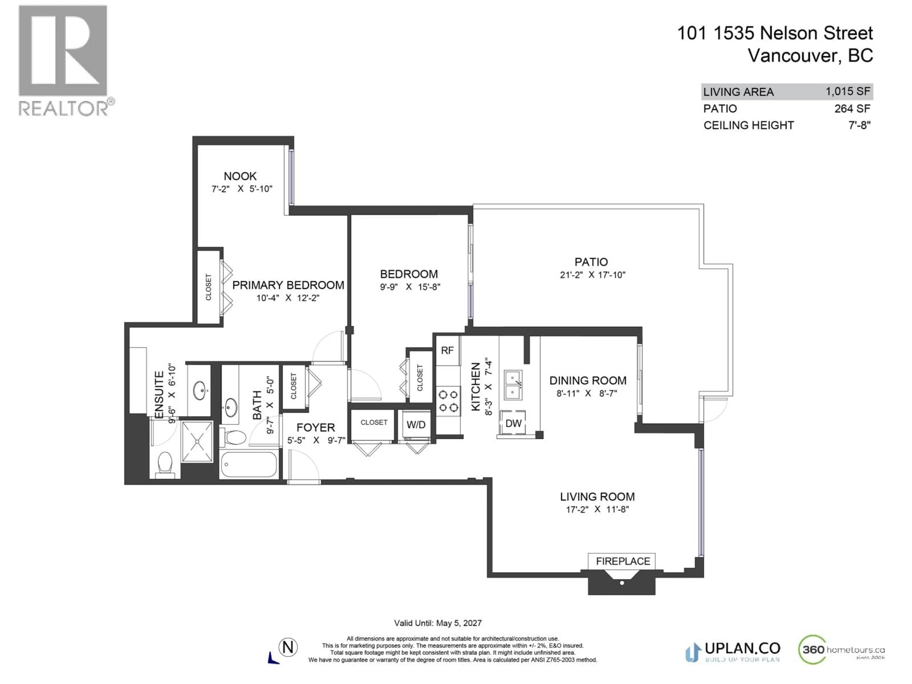 Floor plan for 101 - 1535 NELSON STREET, Vancouver British Columbia V6G1M2