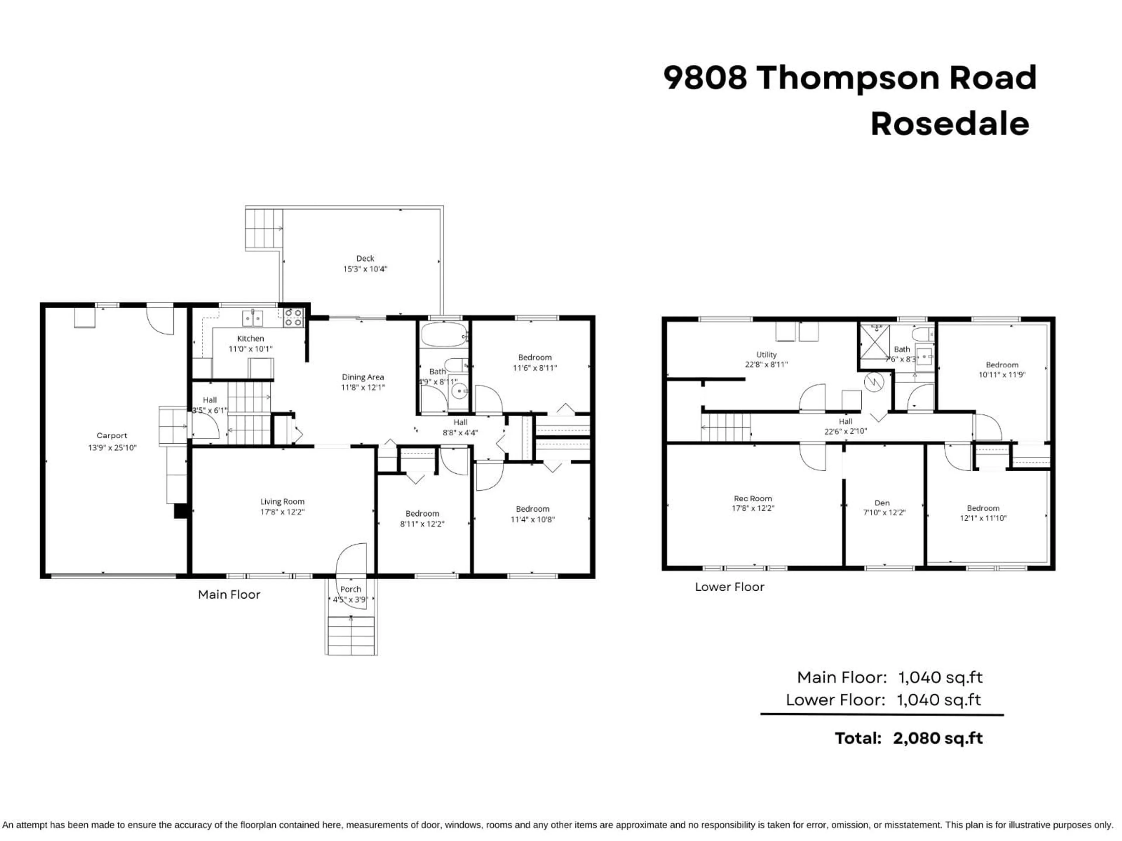 Floor plan for 9808 THOMPSON ROAD, Rosedale British Columbia V0X1X1