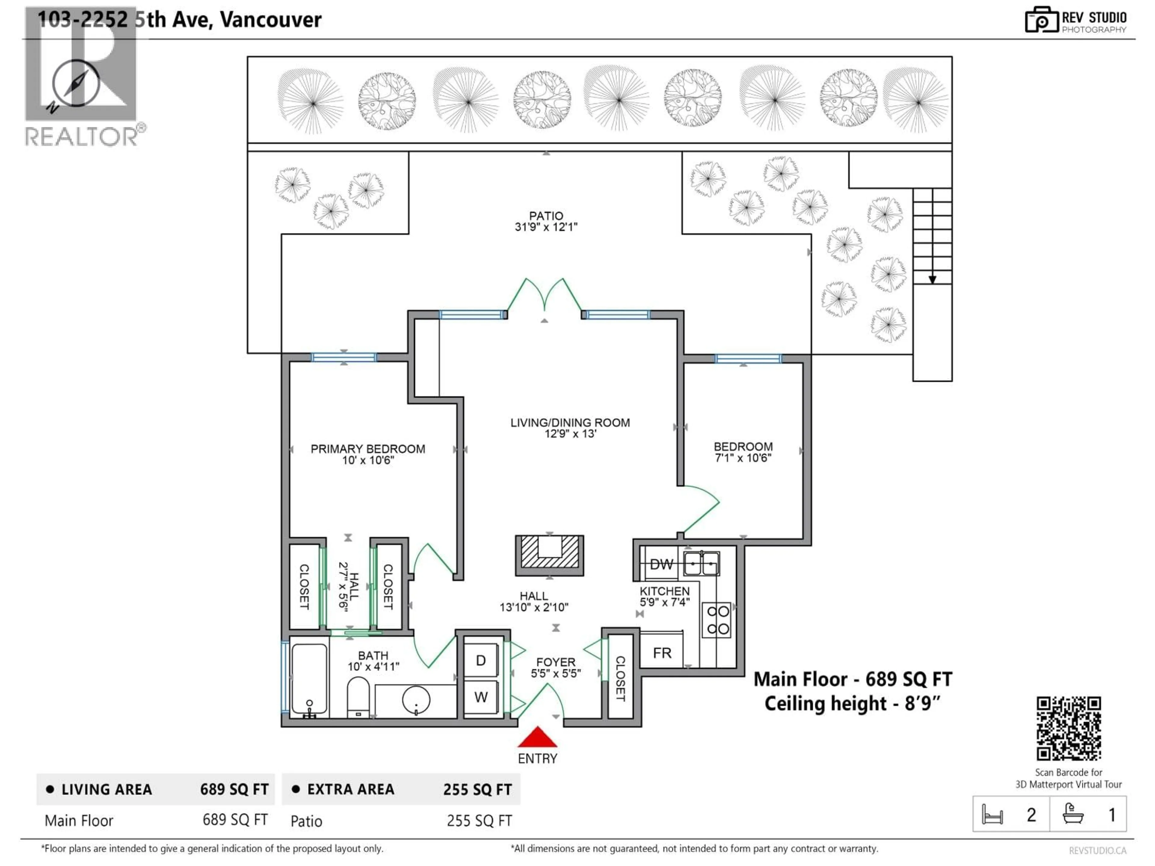Floor plan for 103 - 2252 W 5TH AVENUE, Vancouver British Columbia V6K1S3