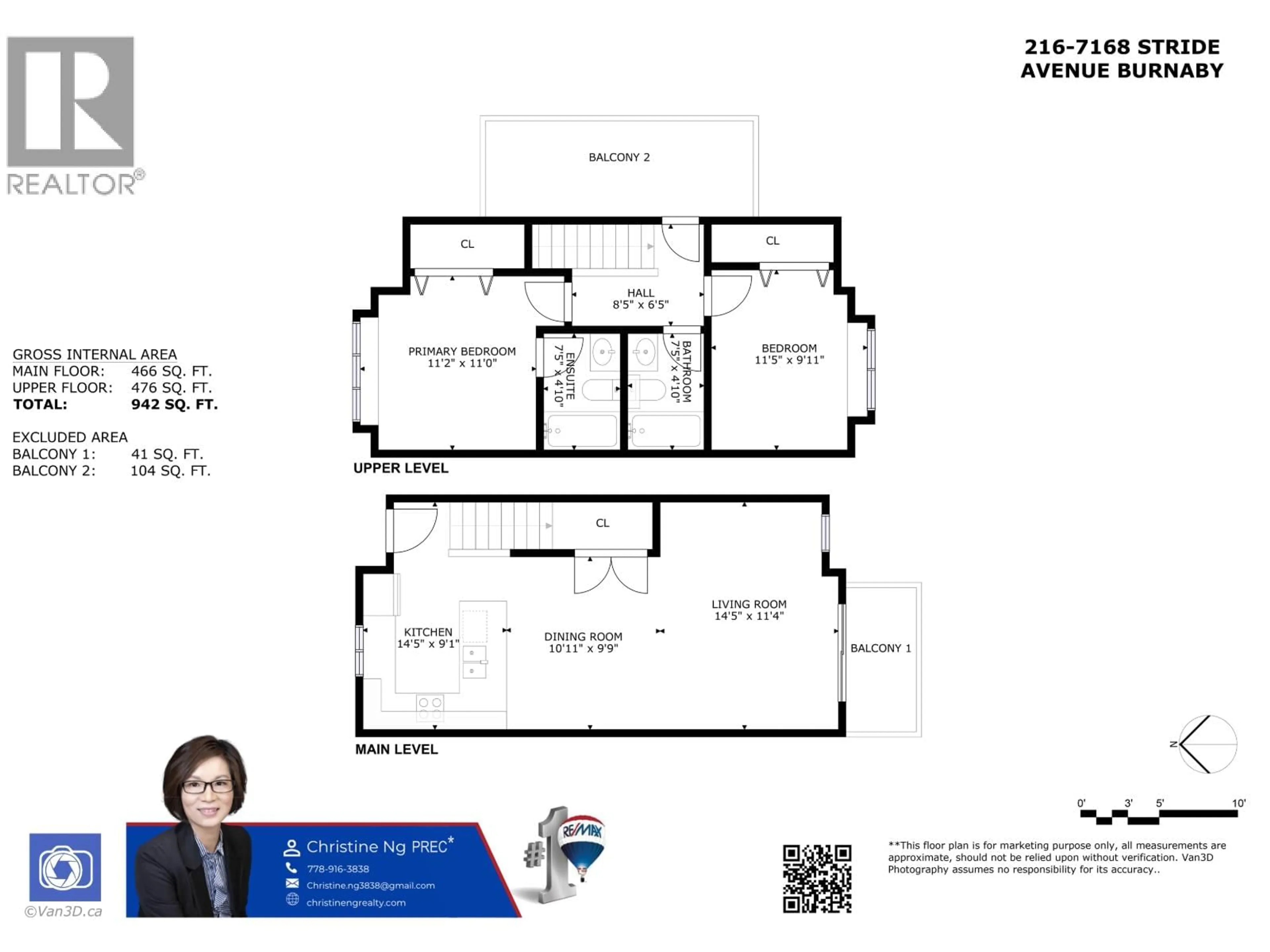 Floor plan for 216 - 7168 STRIDE AVENUE, Burnaby British Columbia V3N1T7