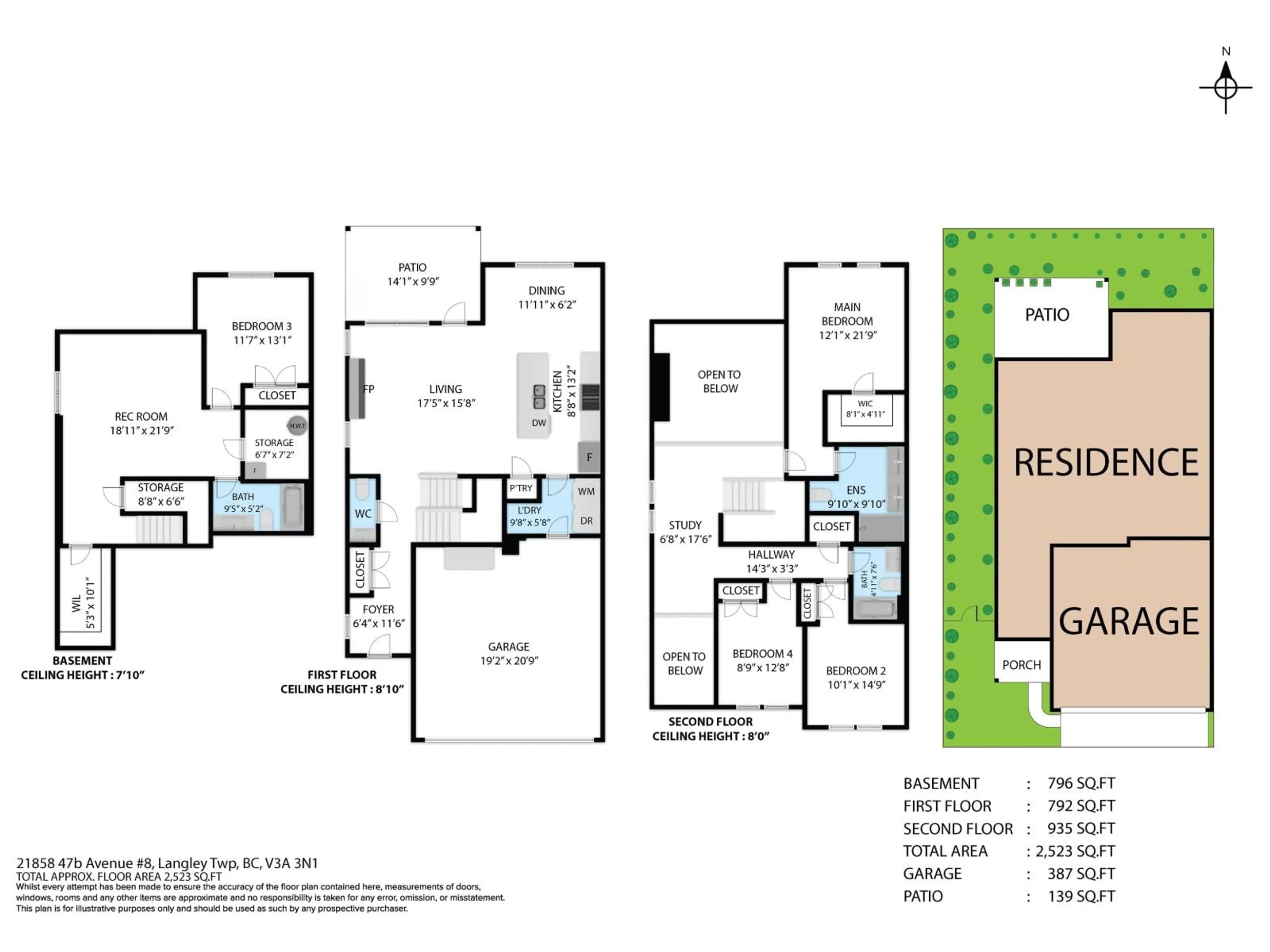 Floor plan for 8 - 21858 47B AVENUE, Langley British Columbia V3A8H1