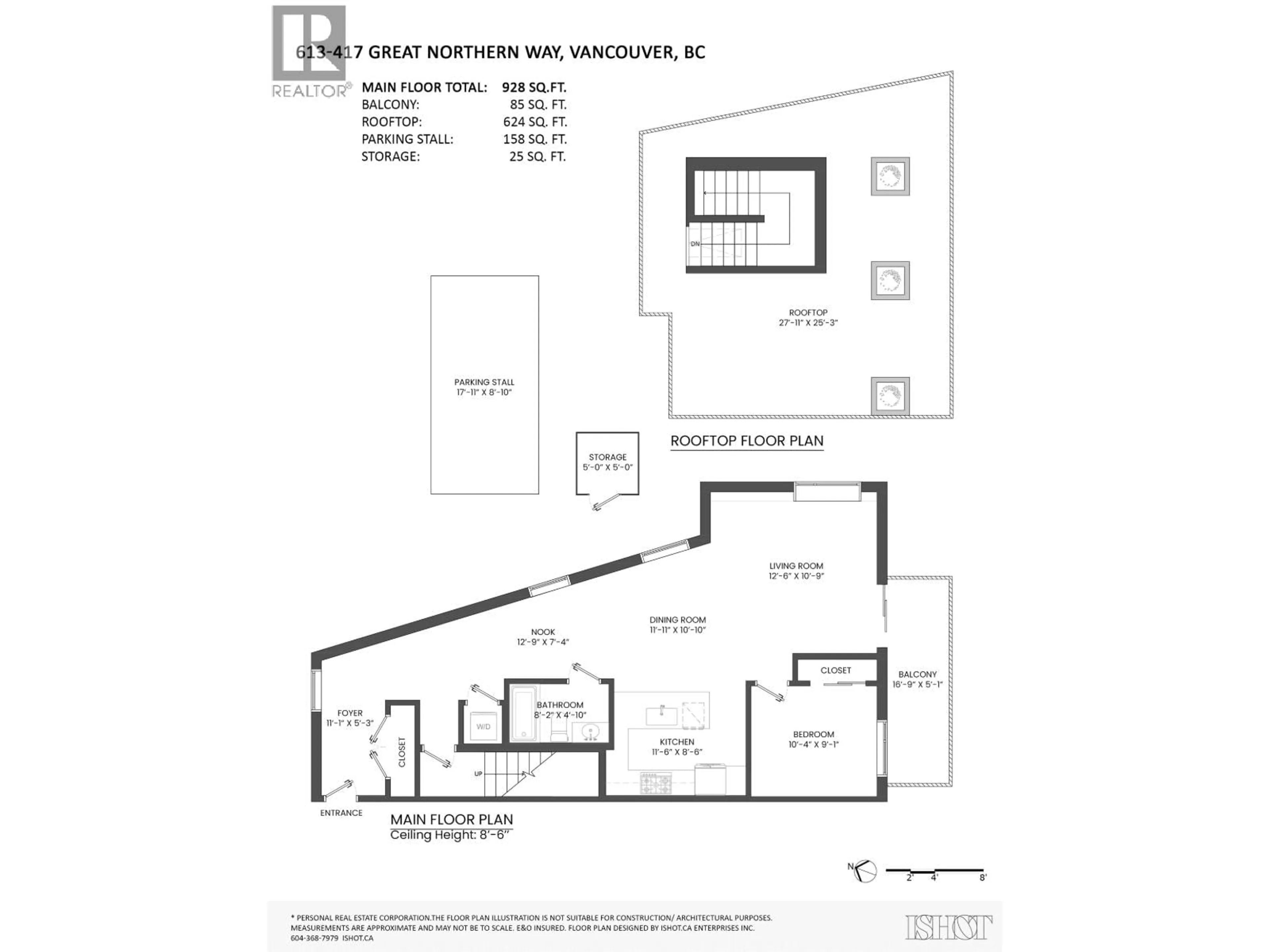 Floor plan for 613 - 417 GREAT NORTHERN WAY, Vancouver British Columbia V5T0G7