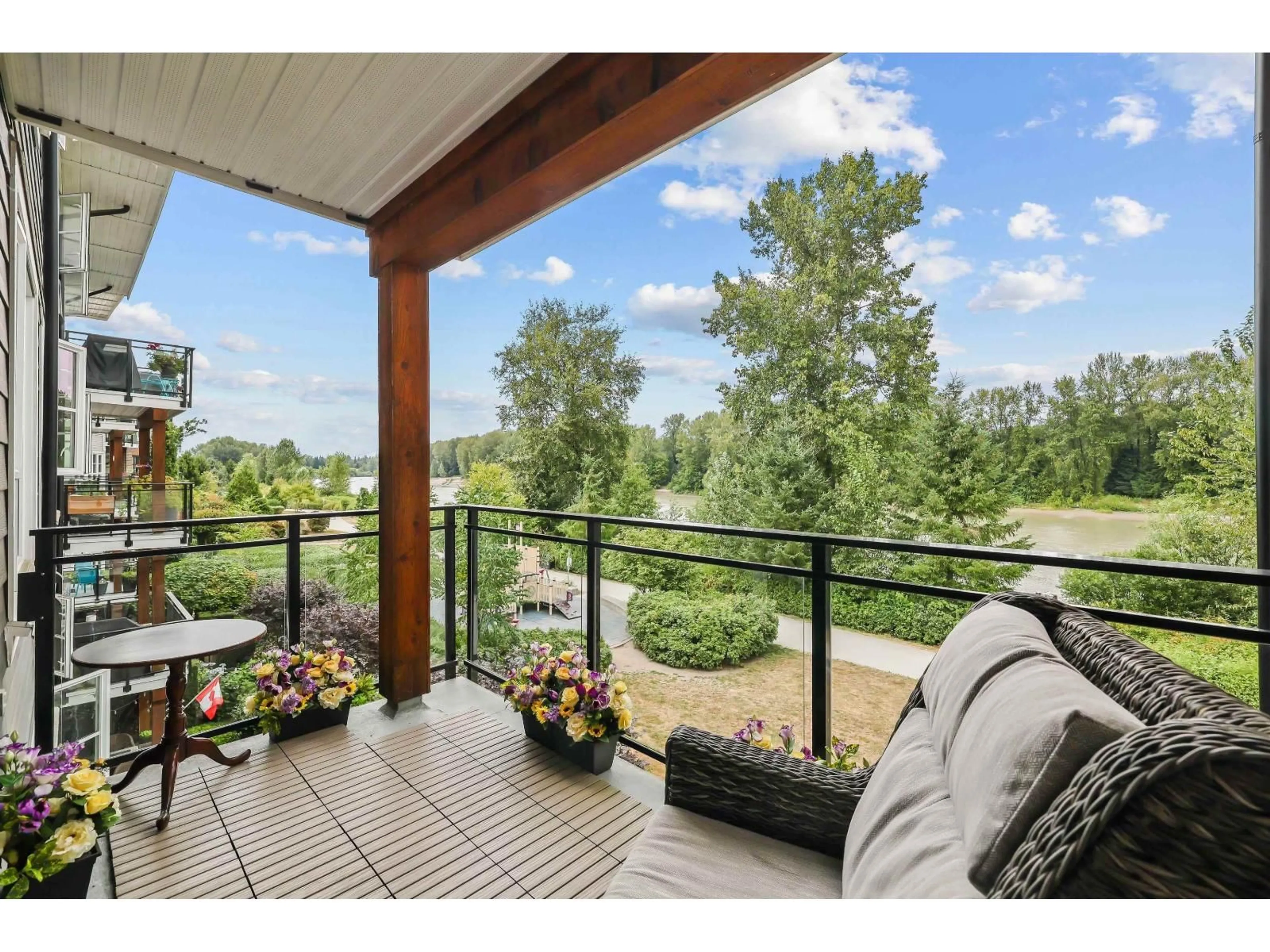 Patio, water/lake/river/ocean view for 307 - 23255 BILLY BROWN ROAD, Langley British Columbia V1M0C8
