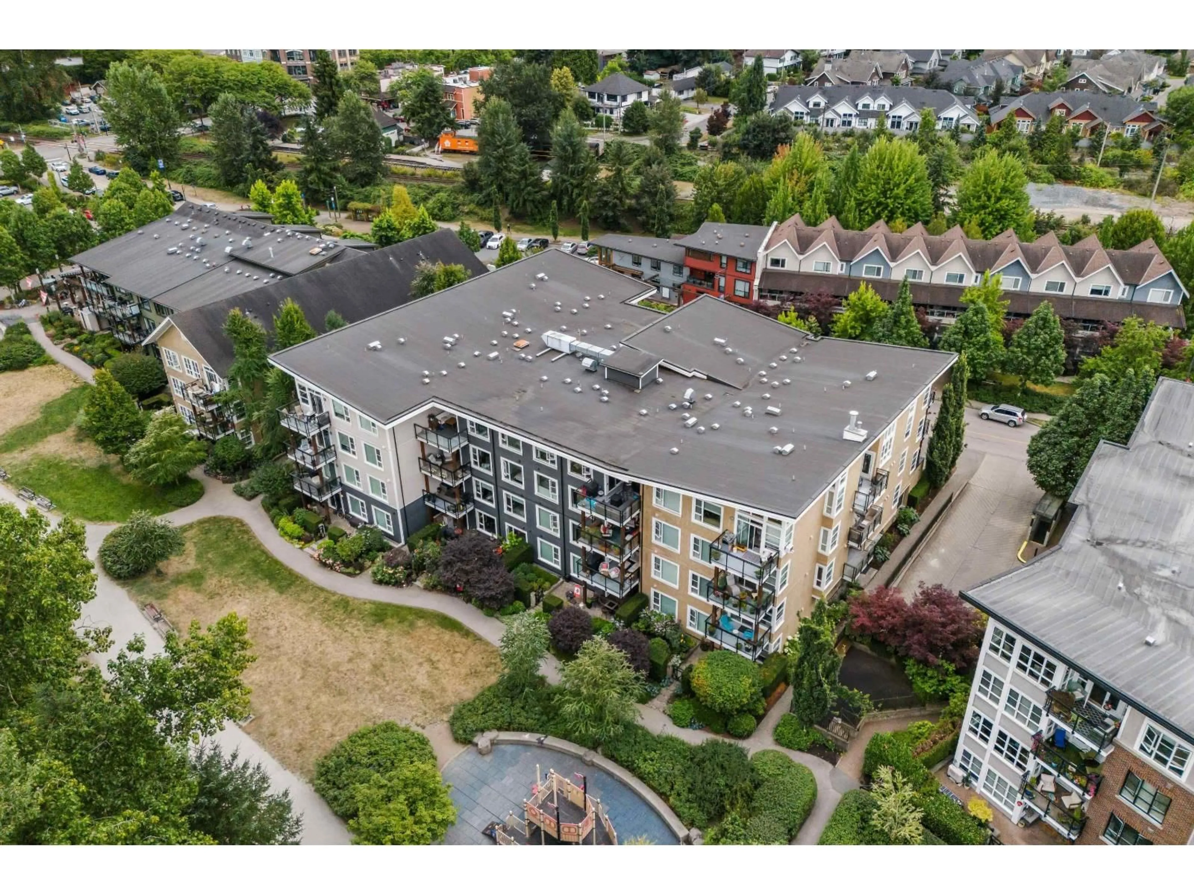 A pic from outside/outdoor area/front of a property/back of a property/a pic from drone, city buildings view from balcony for 307 - 23255 BILLY BROWN ROAD, Langley British Columbia V1M0C8