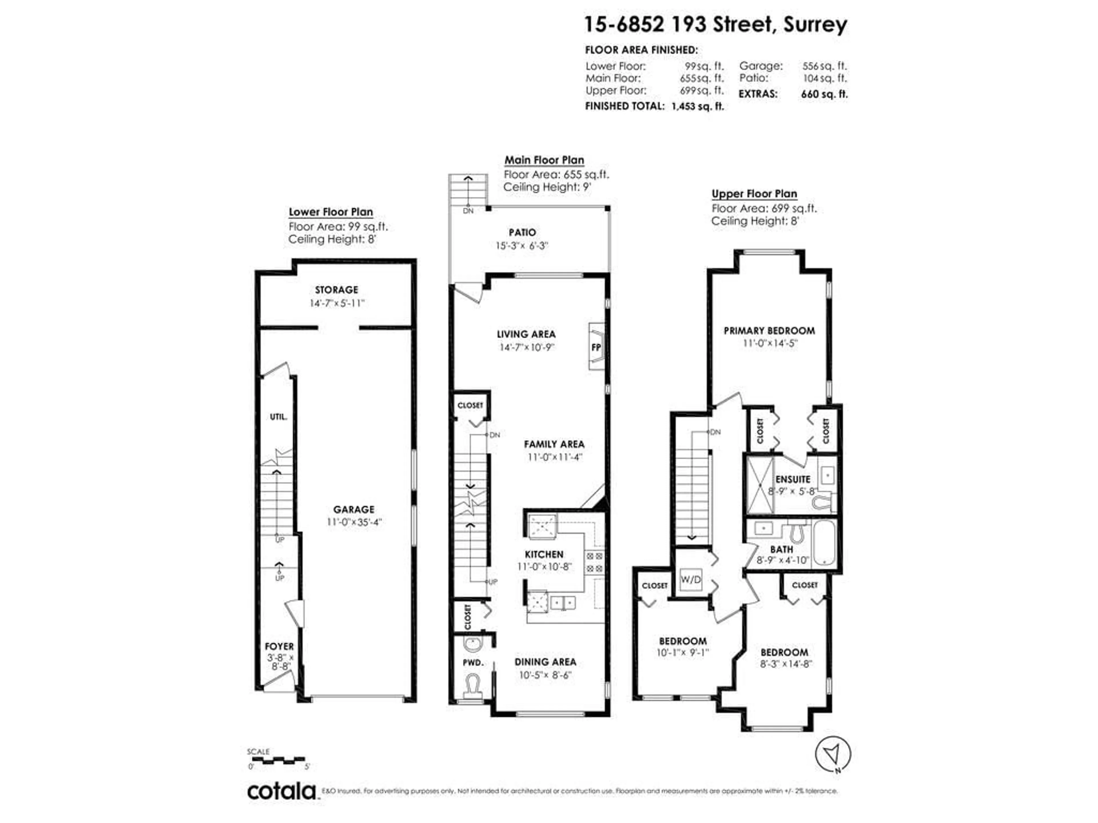Floor plan for 15 - 6852 193 STREET, Surrey British Columbia V4N0C8