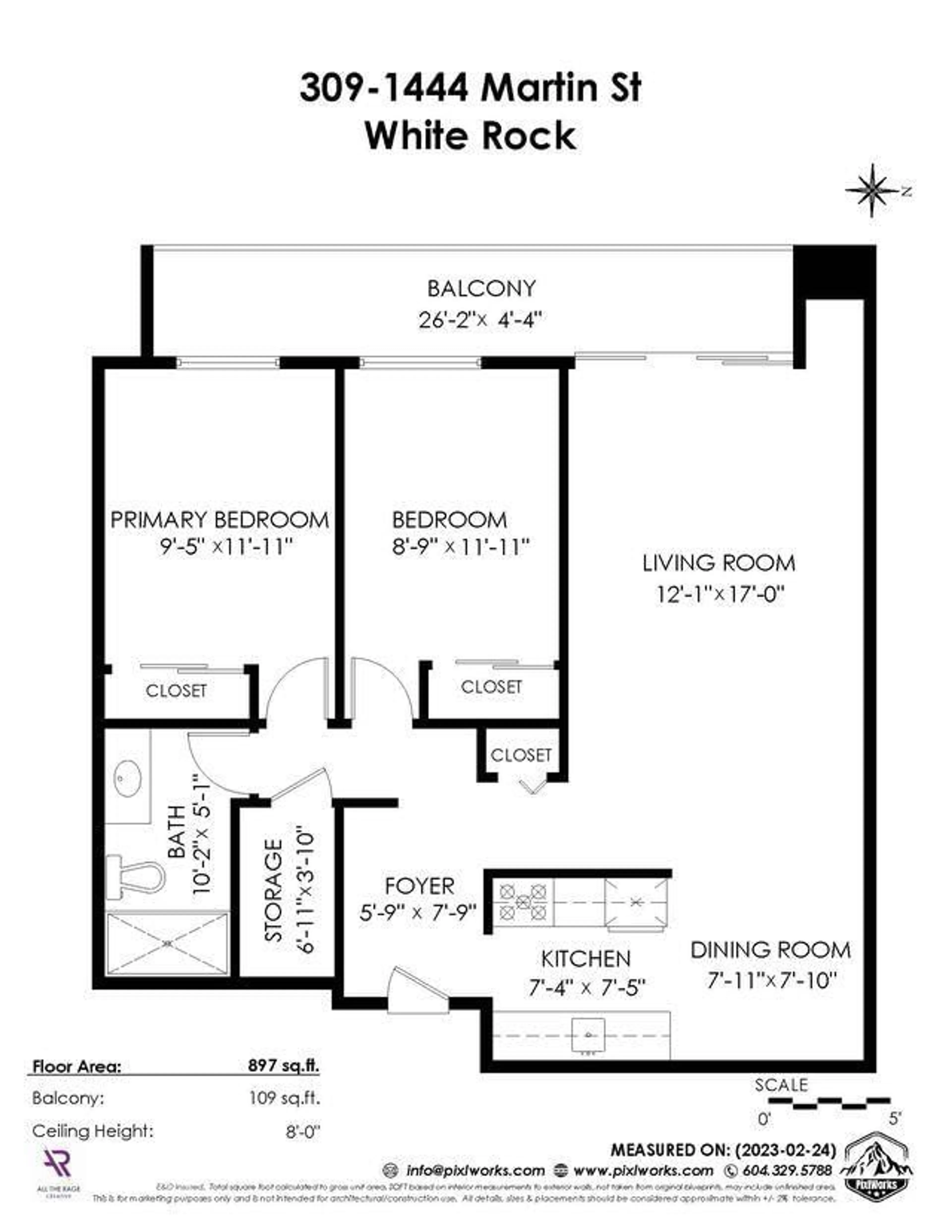 Floor plan for 309 - 1444 MARTIN STREET, White Rock British Columbia V4B3W7
