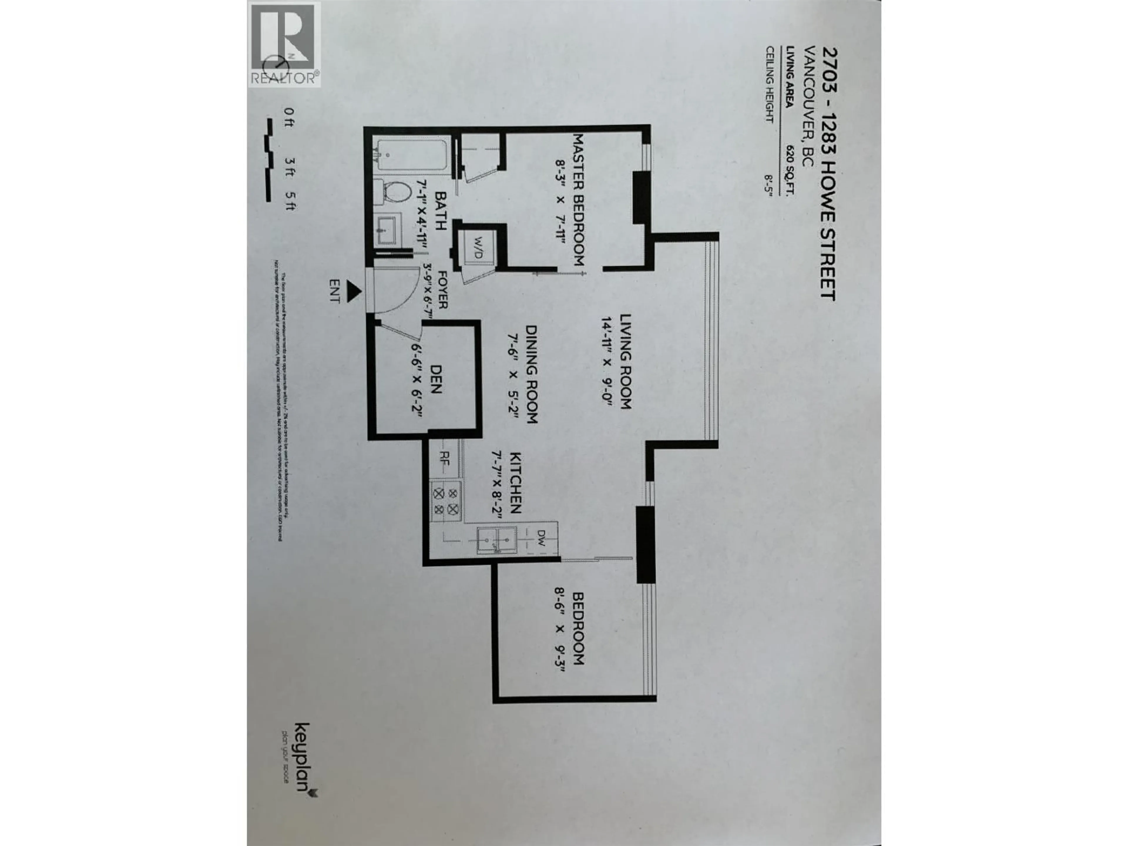 Floor plan for 2703 - 1283 HOWE STREET, Vancouver British Columbia V6Z0E3