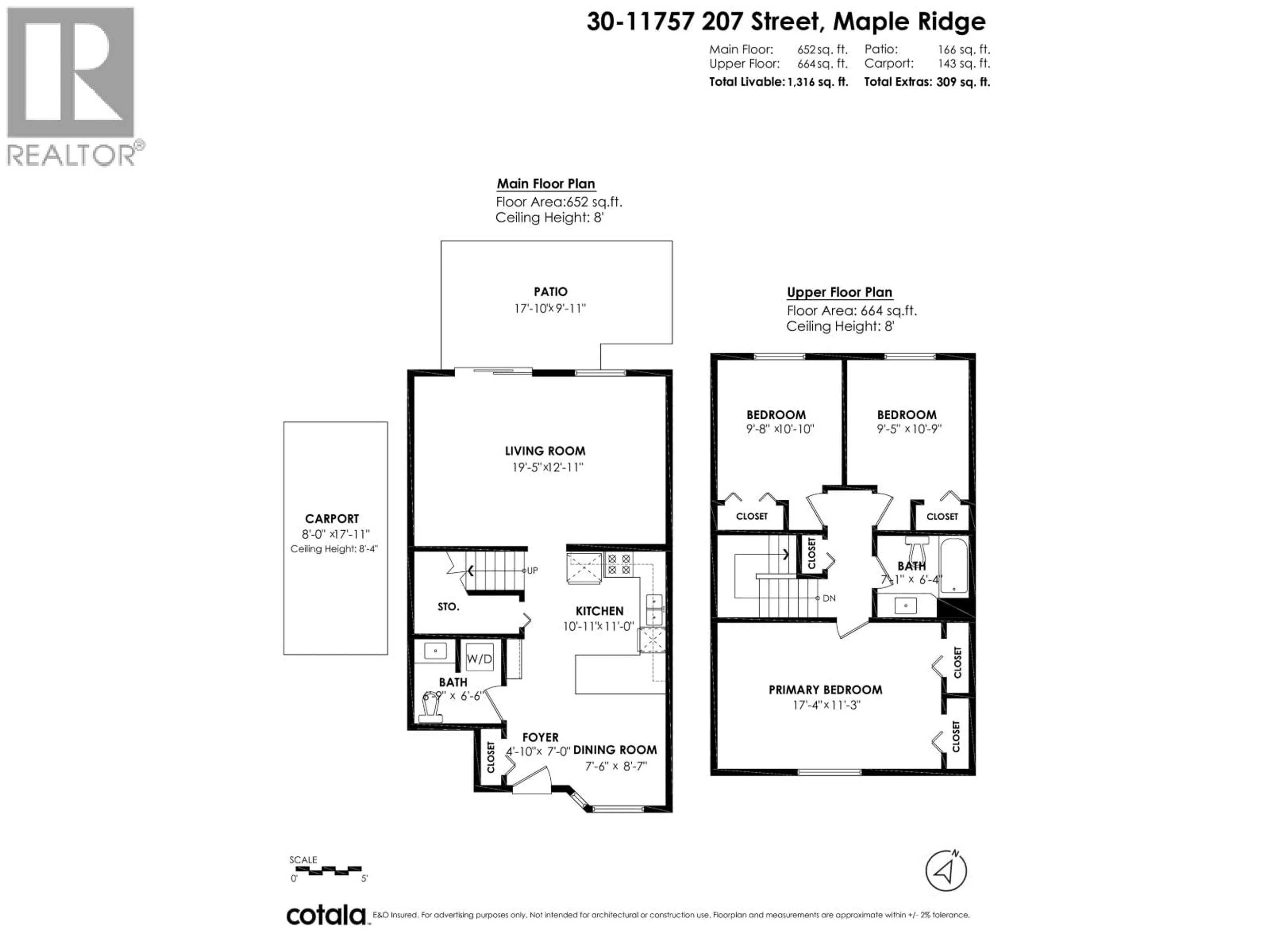 Floor plan for 30 - 11757 207 STREET, Maple Ridge British Columbia V2X1X4