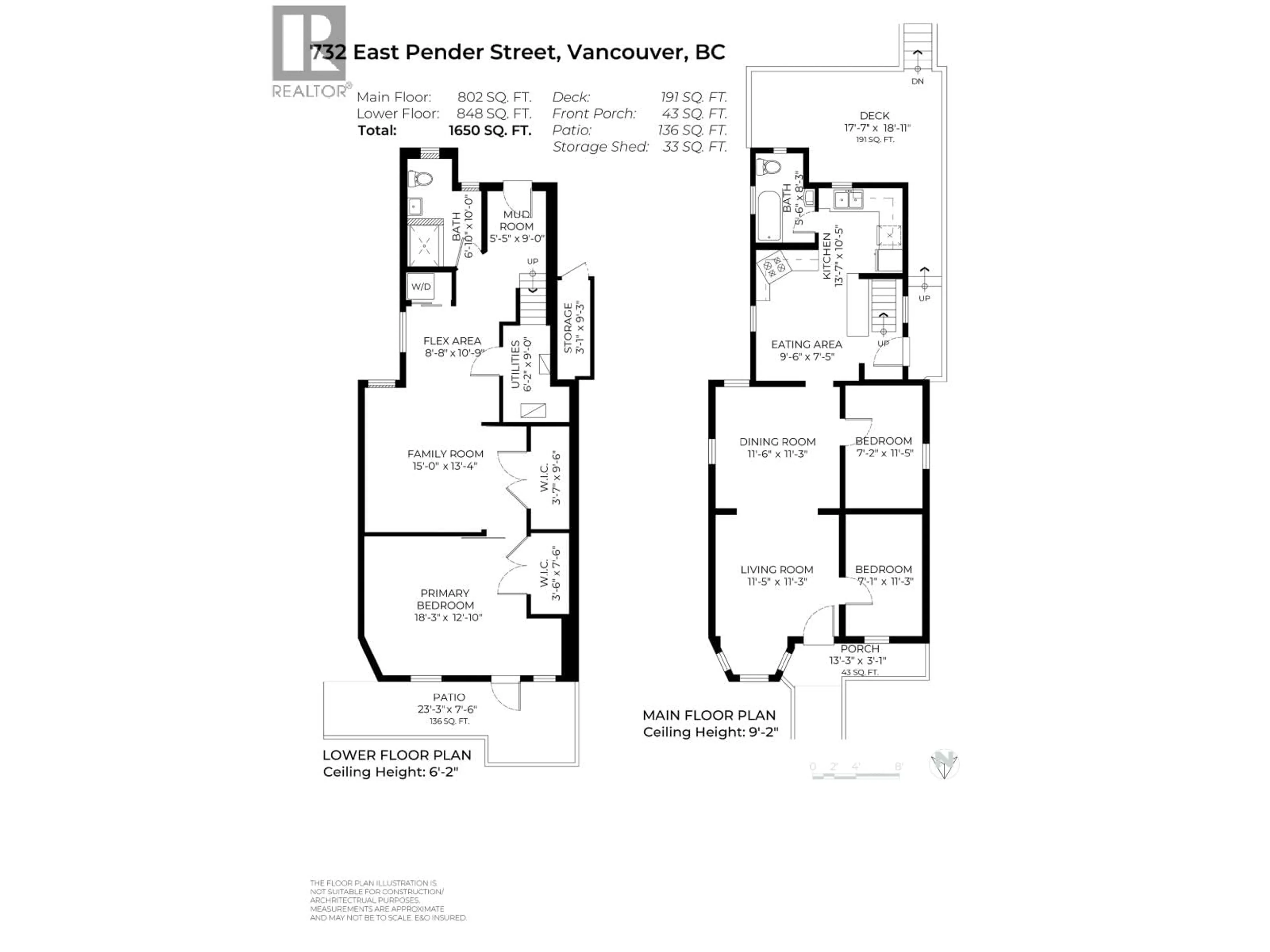 Floor plan for 732 PENDER STREET, Vancouver British Columbia V6A1V7