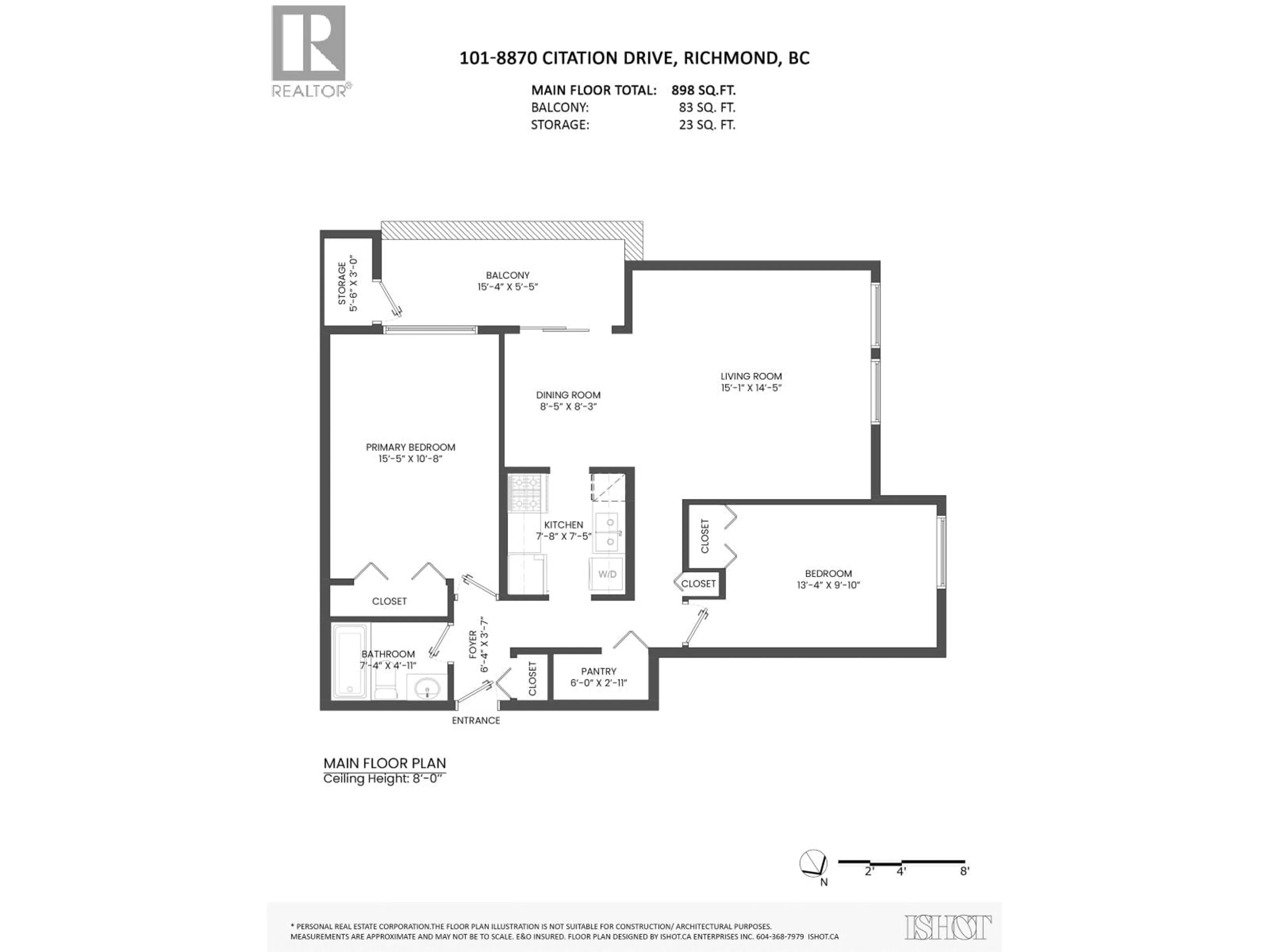 Floor plan for 101 - 8870 CITATION DRIVE, Richmond British Columbia V6Y3A3