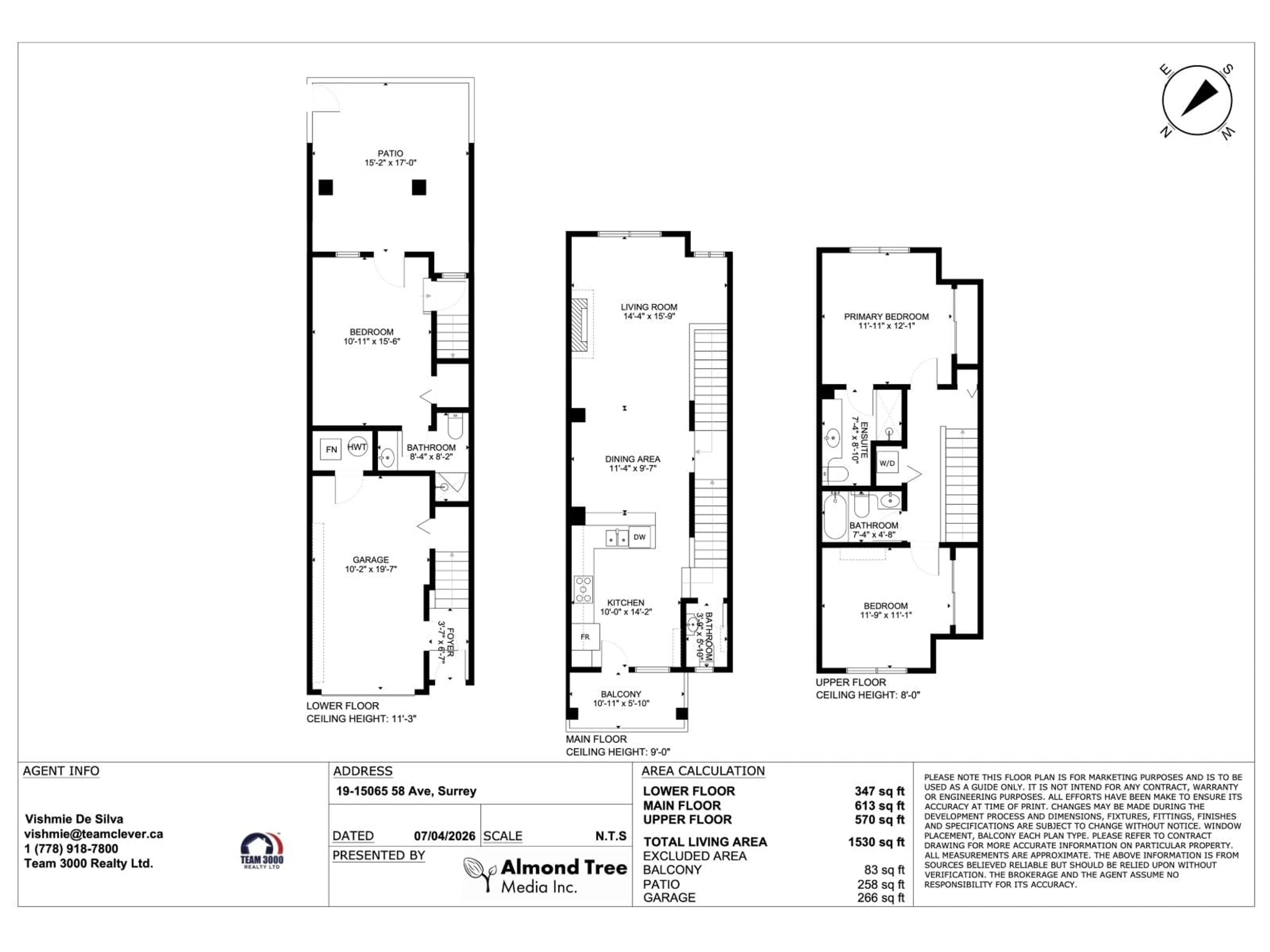 Floor plan for 19 - 15065 58 AVENUE, Surrey British Columbia V3S8Z5