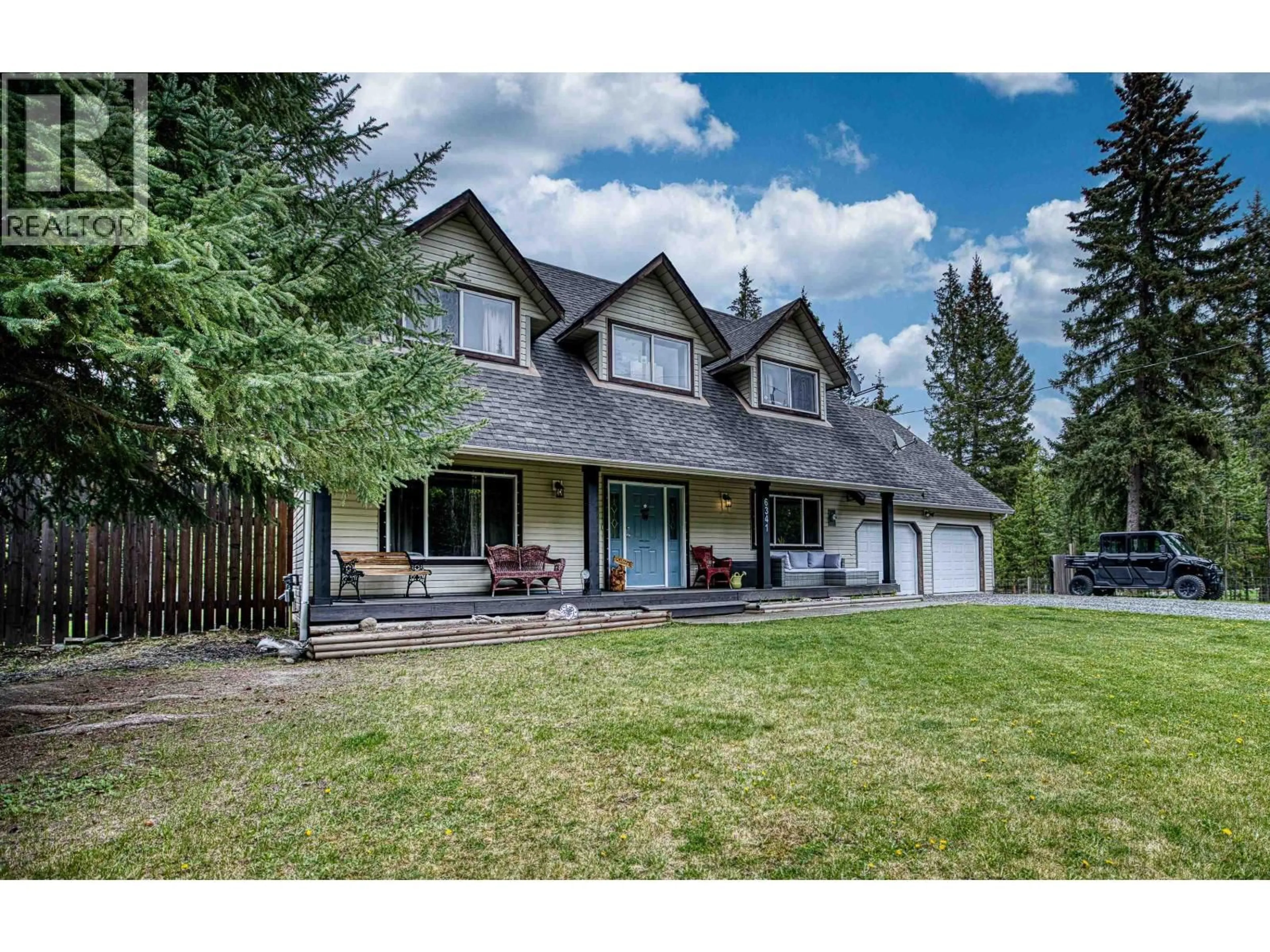 A pic from outside/outdoor area/front of a property/back of a property/a pic from drone, street for 6341 WOLFE ROAD, 100 Mile House British Columbia V0K2E3