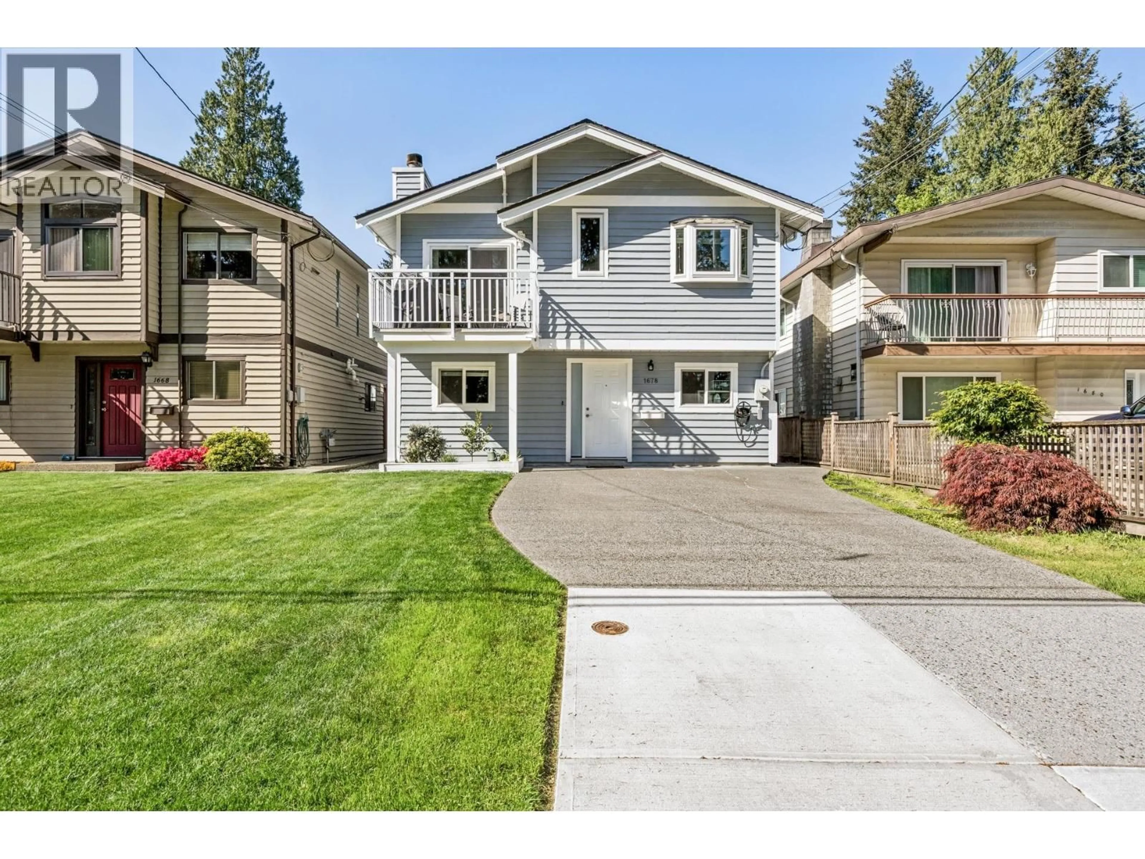 Home with vinyl exterior material, street for 1678 DEMPSEY ROAD, North Vancouver British Columbia V7K1T3