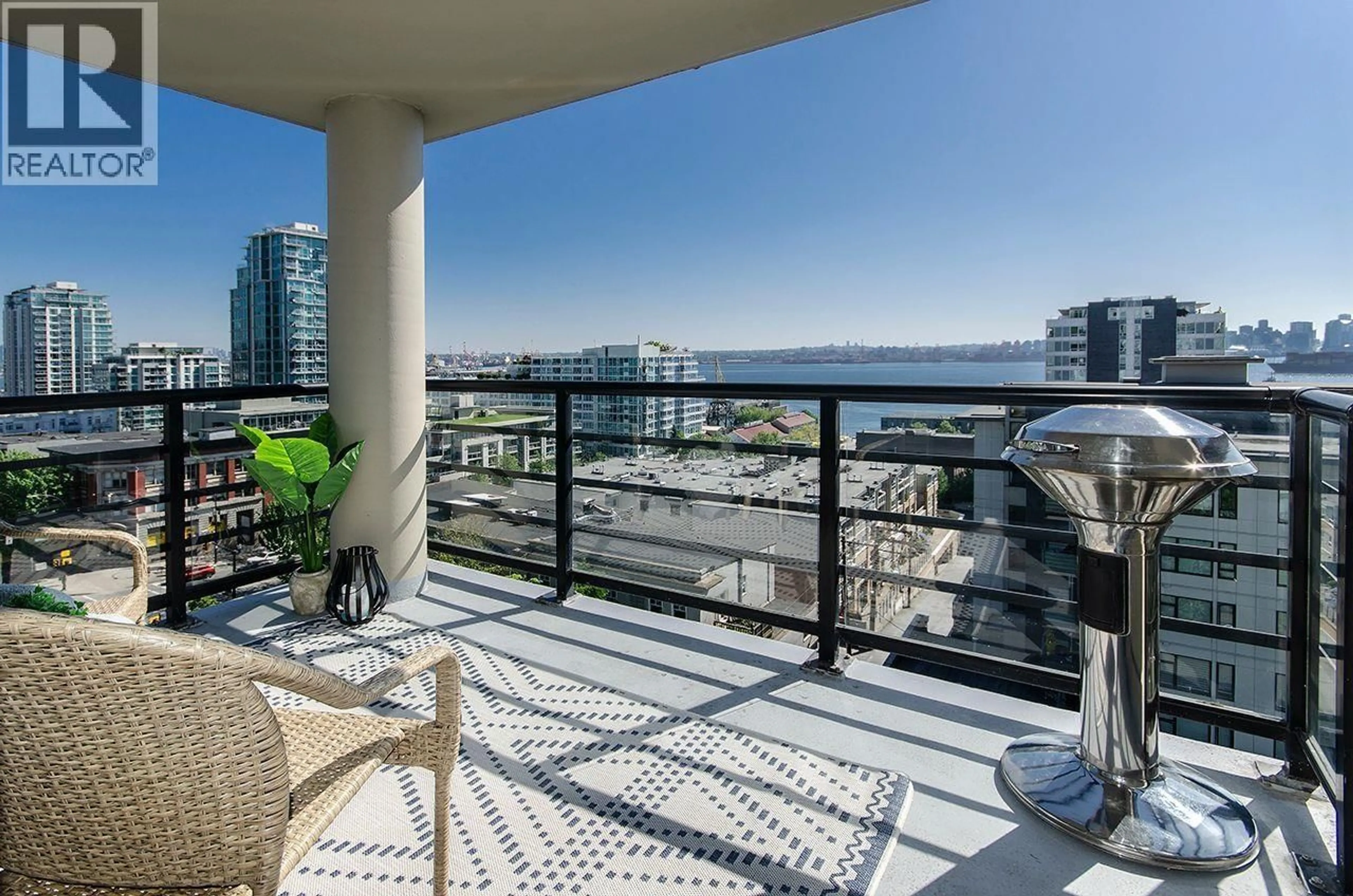 Balcony in the apartment, water/lake/river/ocean view for 902 - 124 1ST STREET, North Vancouver British Columbia V7M3N3
