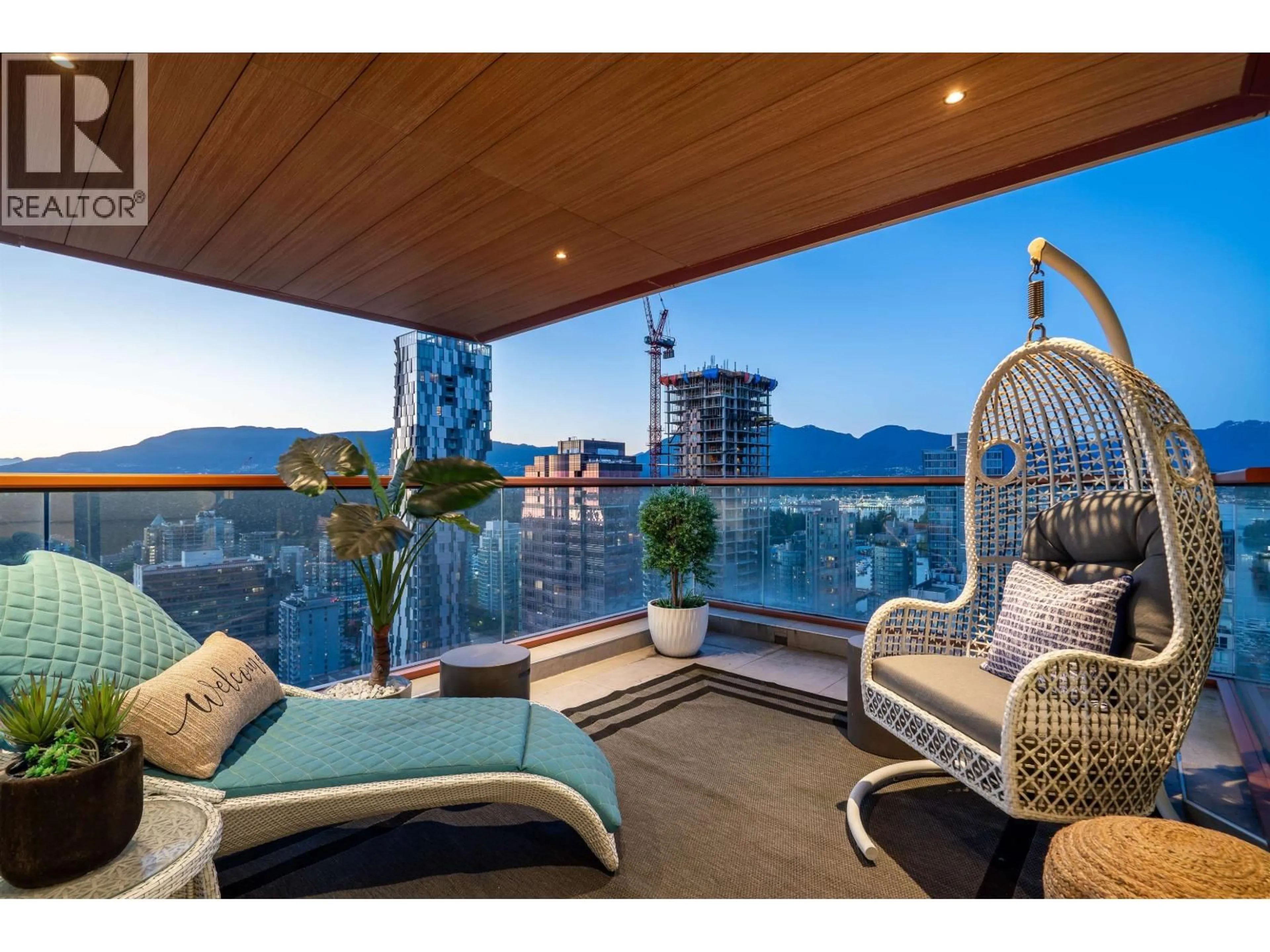Balcony in the apartment, water/lake/river/ocean view for 2901 - 1408 ROBSON STREET, Vancouver British Columbia V6G1B9