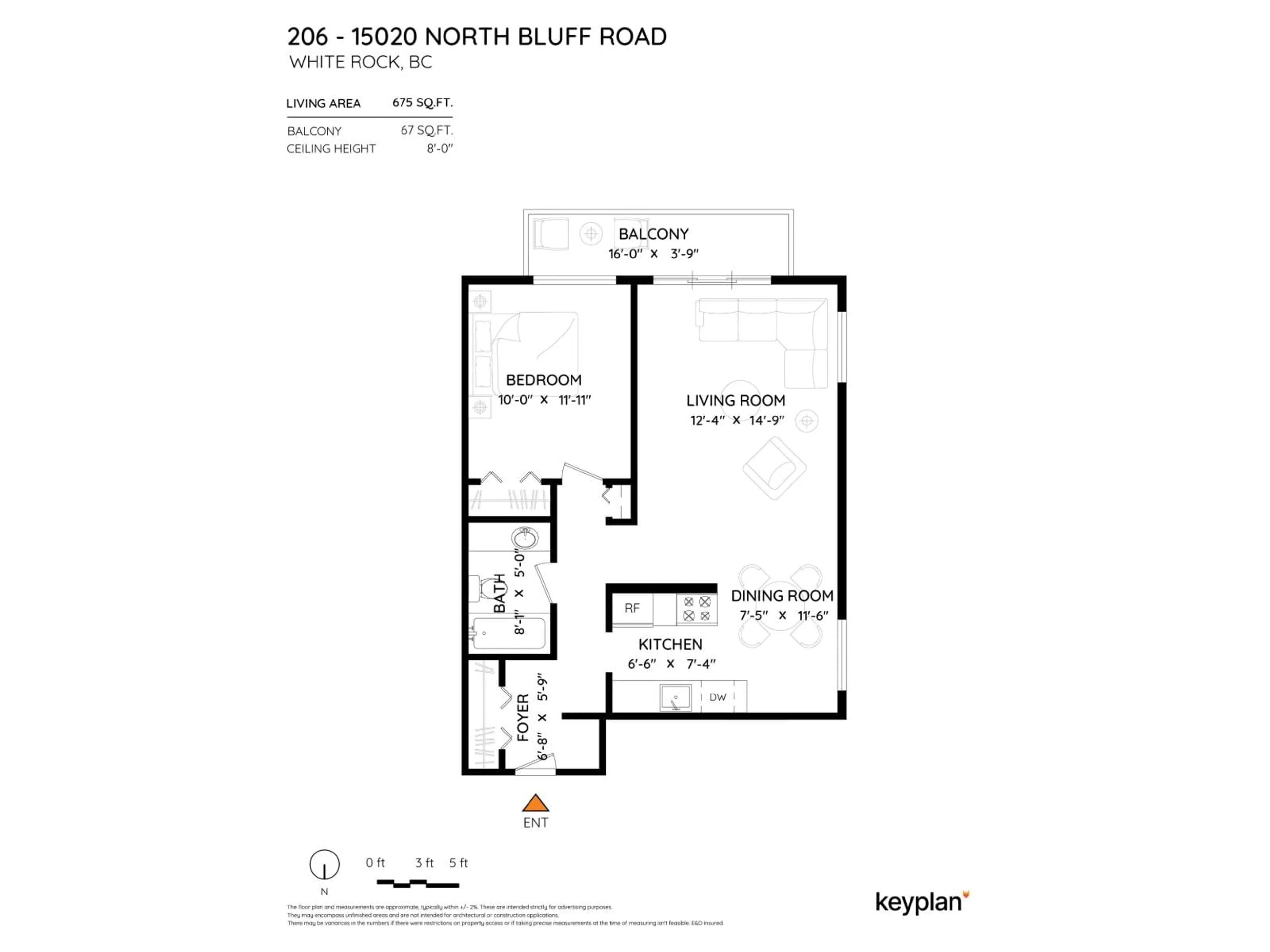 Floor plan for 206 - 15020 NORTH BLUFF ROAD, White Rock British Columbia V4B5A4