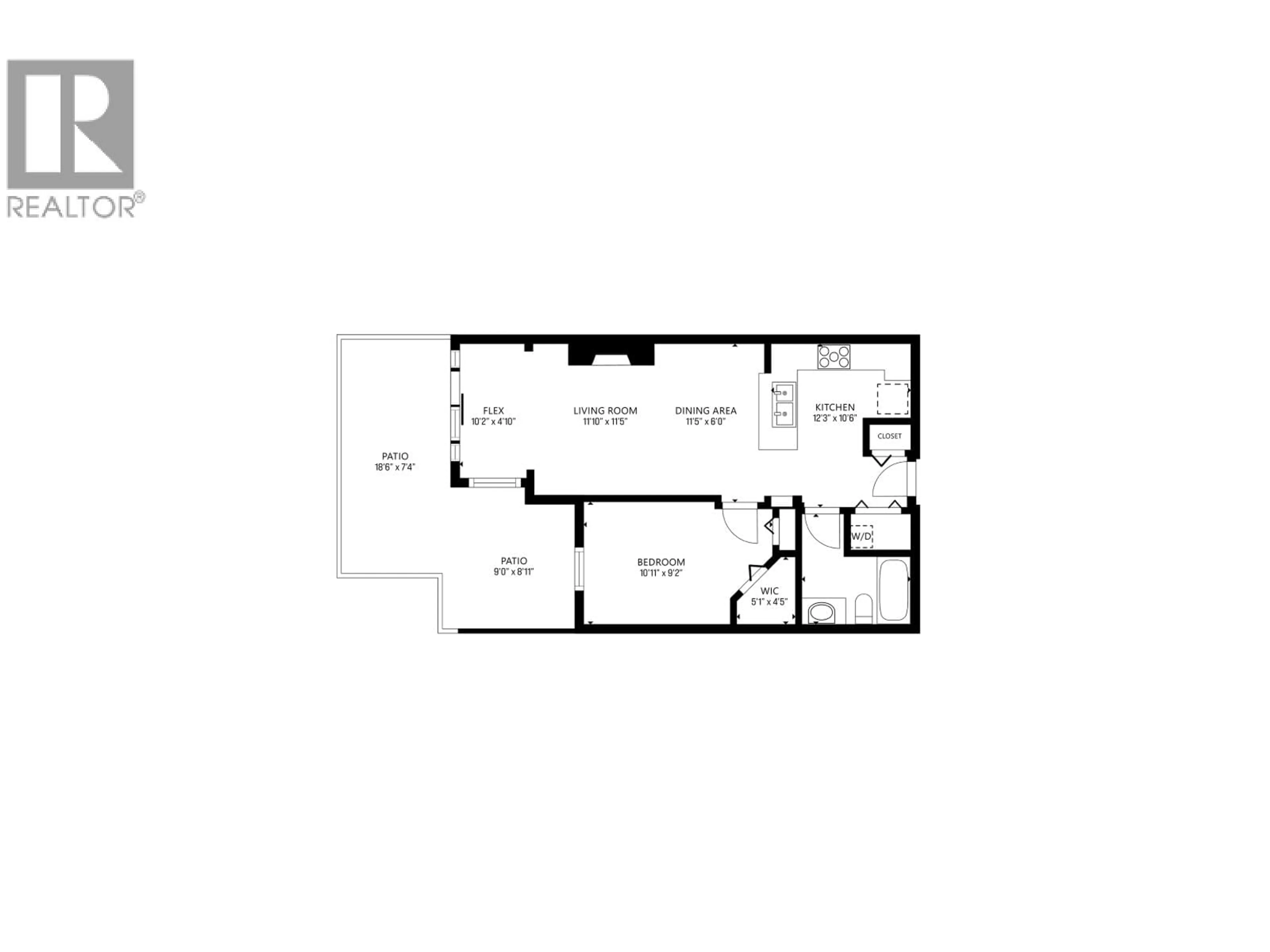 Floor plan for 114 - 155 3RD STREET, North Vancouver British Columbia V7L1E5