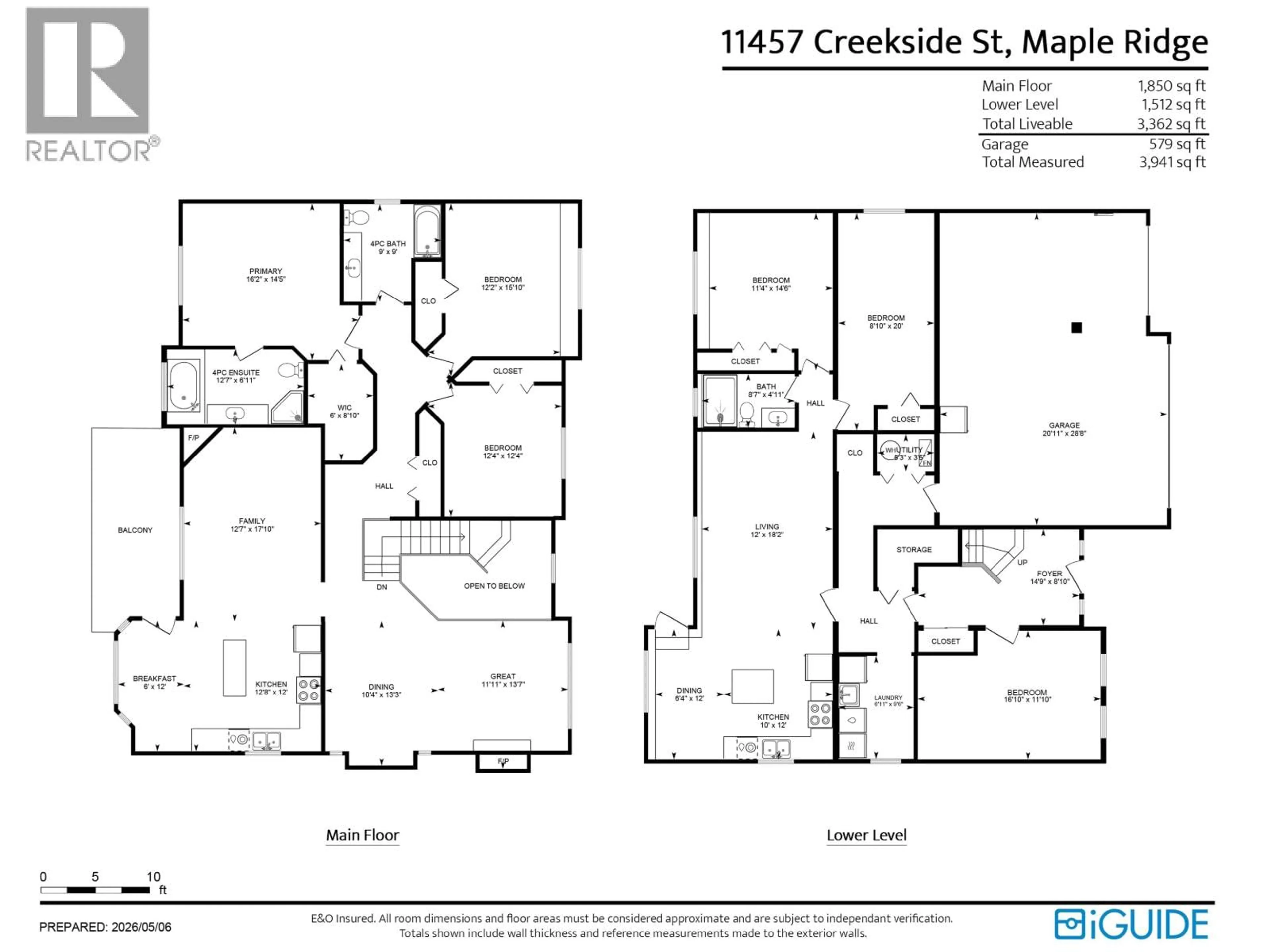 Floor plan for 11457 CREEKSIDE STREET, Maple Ridge British Columbia V2W2C1
