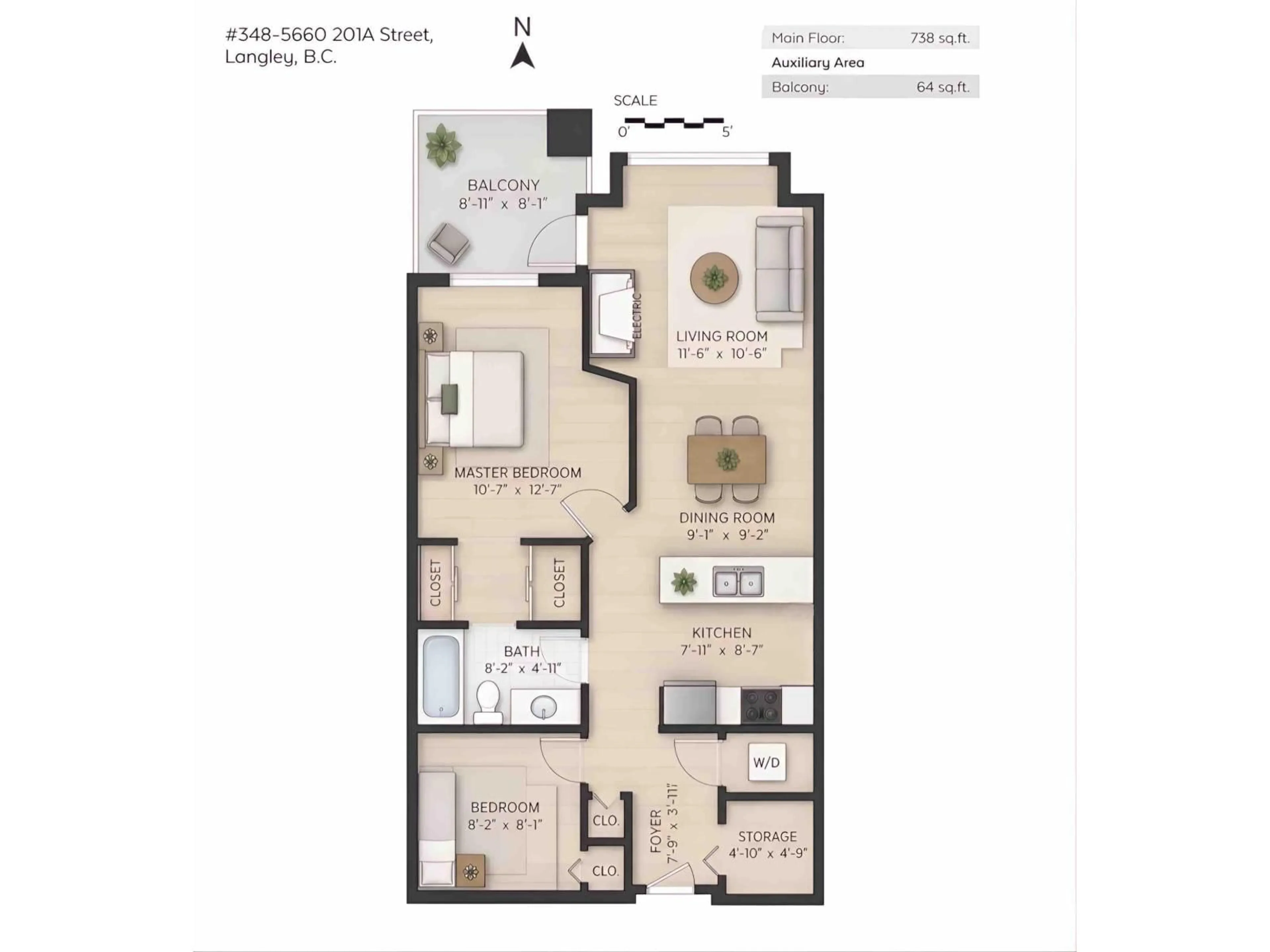 Floor plan for 348 - 5660 201A STREET, Langley British Columbia V3A0B4