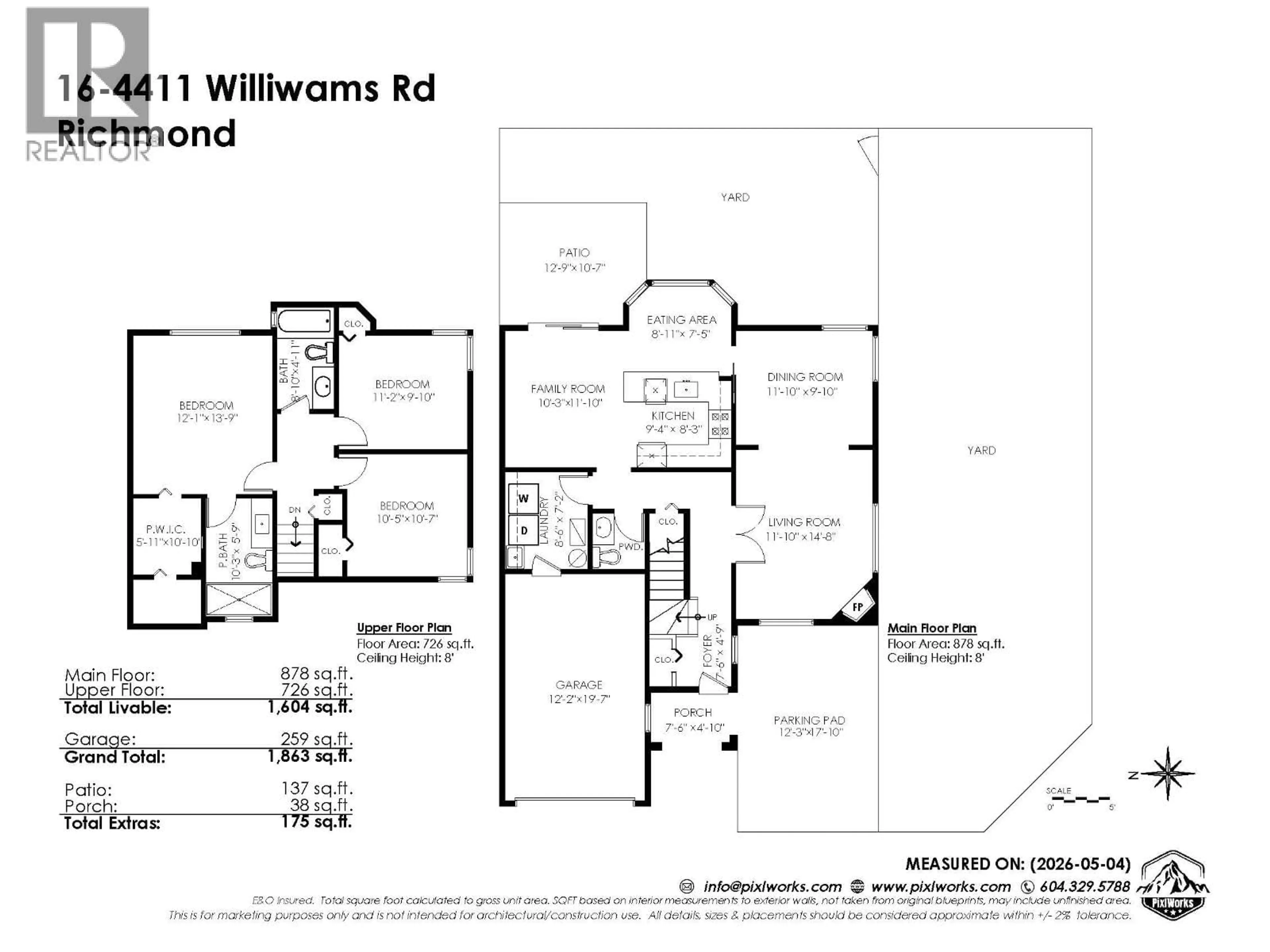 Floor plan for 16 - 4411 WILLIAMS ROAD, Richmond British Columbia V7E6B6