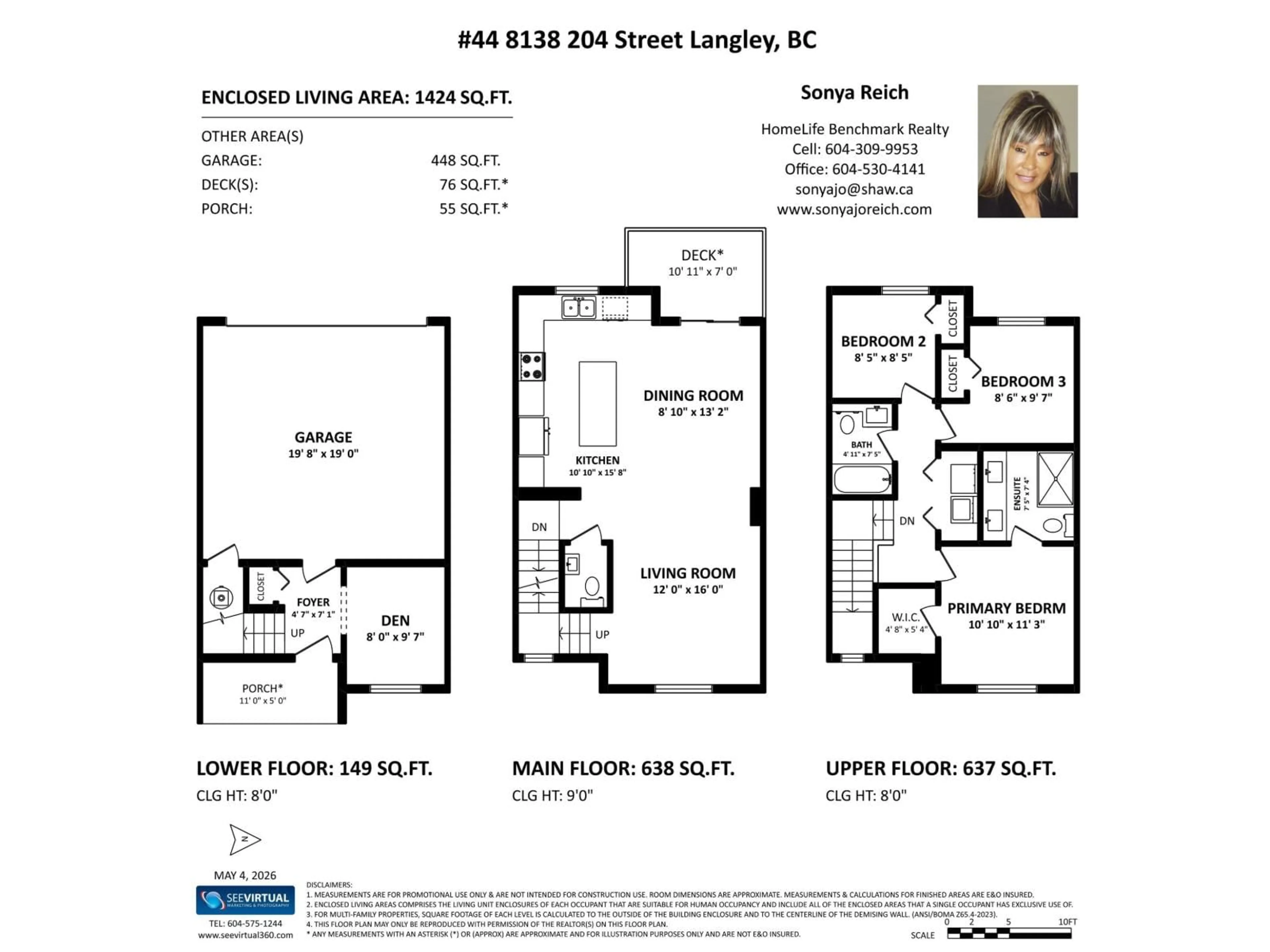 Floor plan for 44 - 8138 204 STREET, Langley British Columbia V2Y0T4