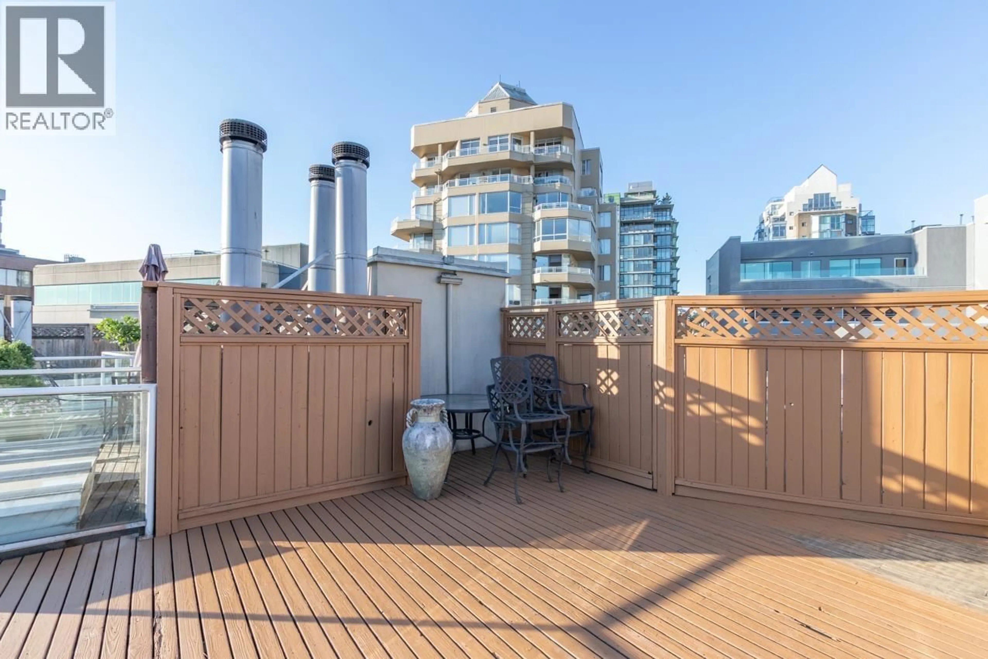 Patio, city buildings view from balcony for 409 - 1236 8TH AVENUE, Vancouver British Columbia V6H3Y9