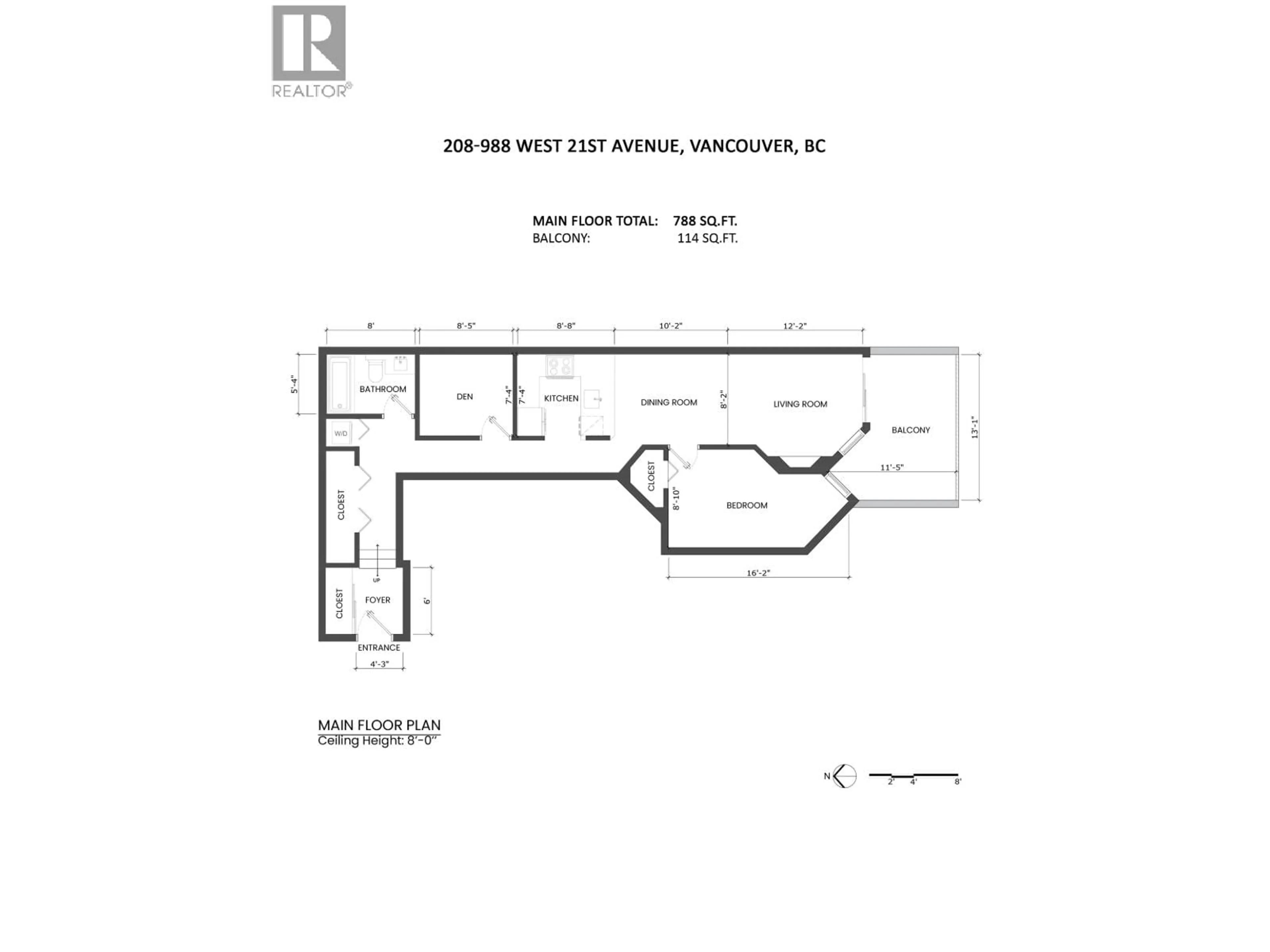 Floor plan for 208 - 988 W 21ST AVENUE, Vancouver British Columbia V5Z1Z1