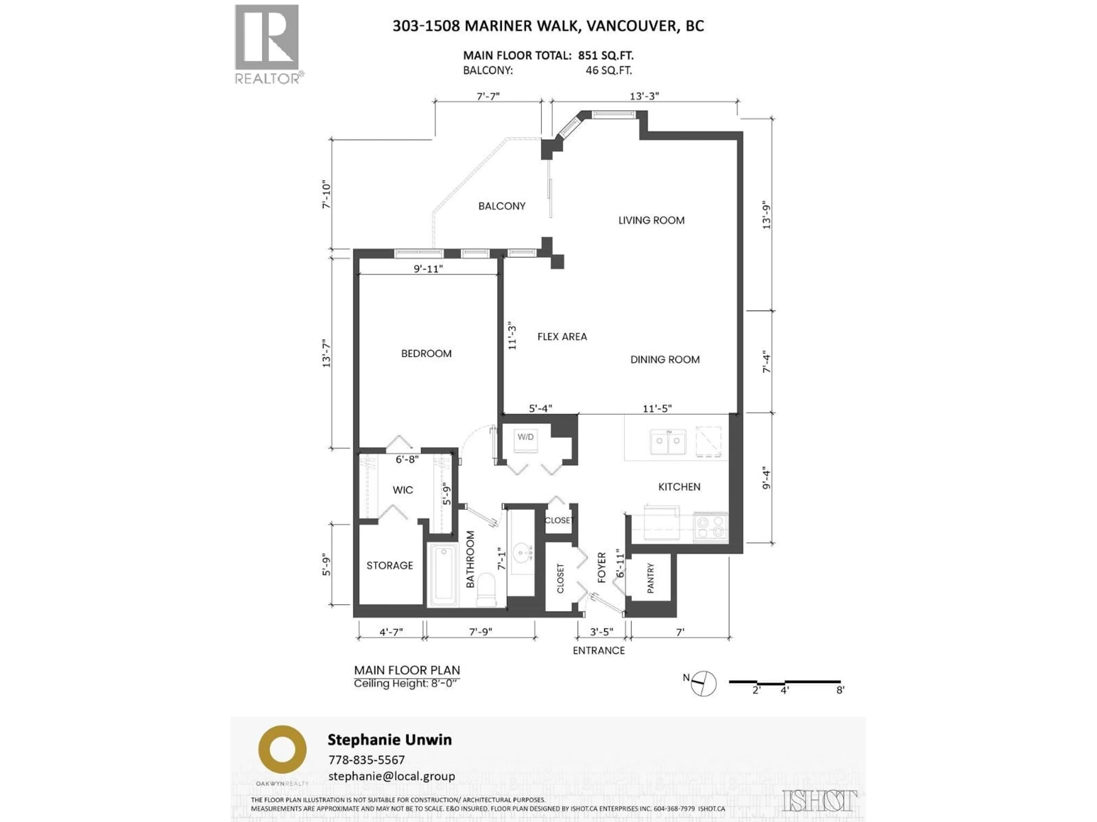 Floor plan for 303 - 1508 MARINER WALK, Vancouver British Columbia V6J4X9